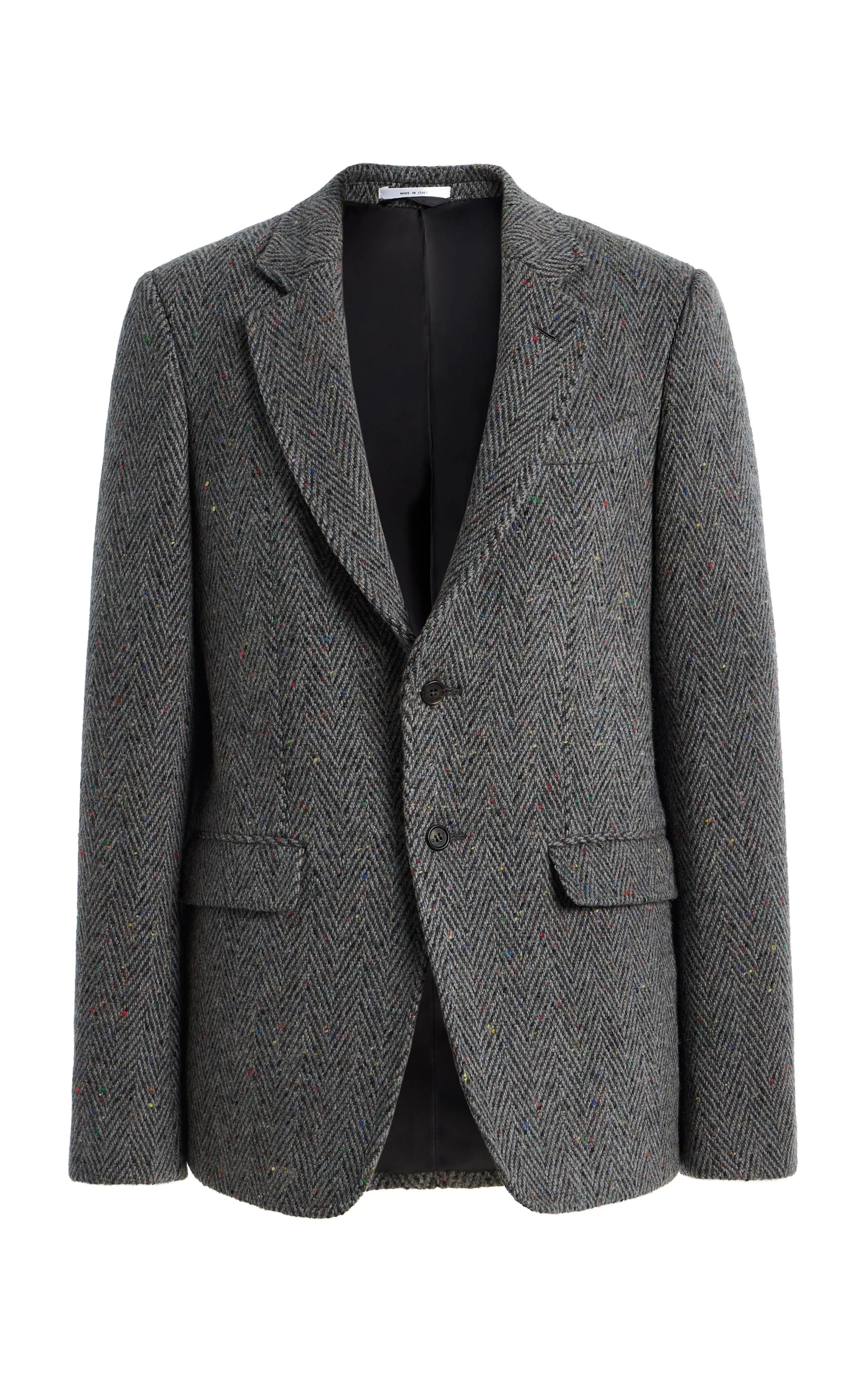 Irving Jacket in Charcoal Multi Cashmere Wool Herringbone sold by Gabriela Hearst