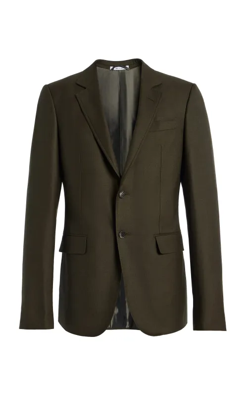 Irving Jacket in Olive Wool Cashmere Flannel made by Gabriela Hearst