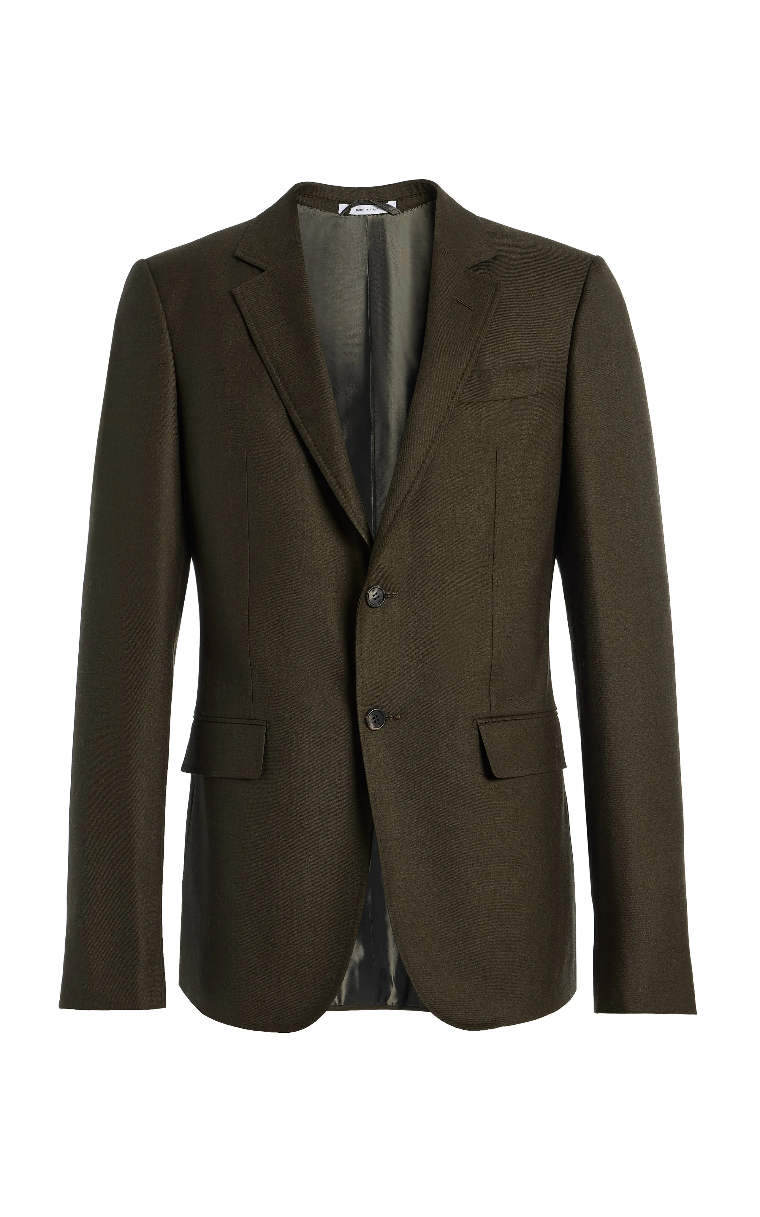 Irving Jacket in Olive Wool Cashmere Flannel sold by Gabriela Hearst