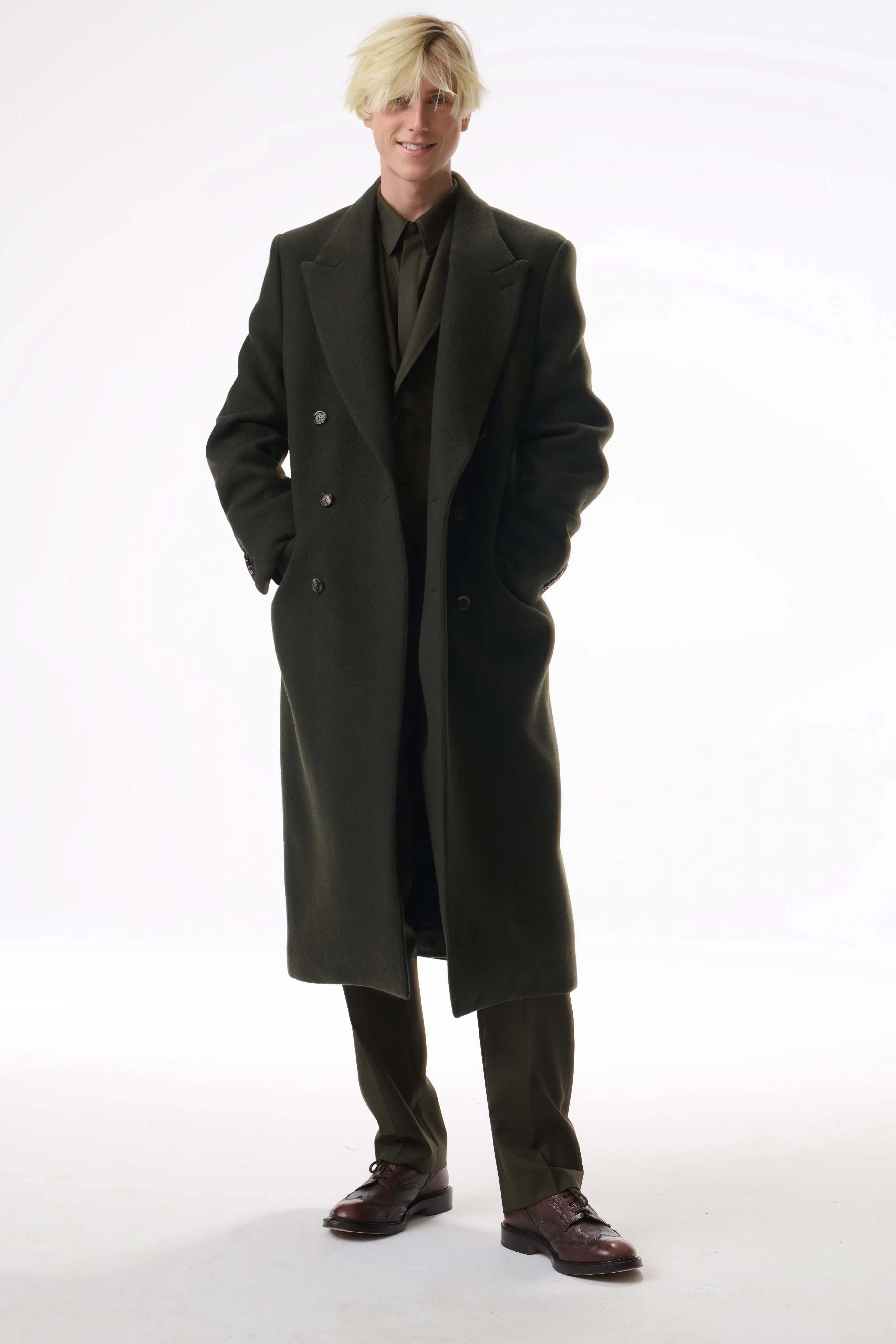 Irving Jacket in Olive Wool Cashmere Flannel sold by Gabriela Hearst product image thumbnail 2