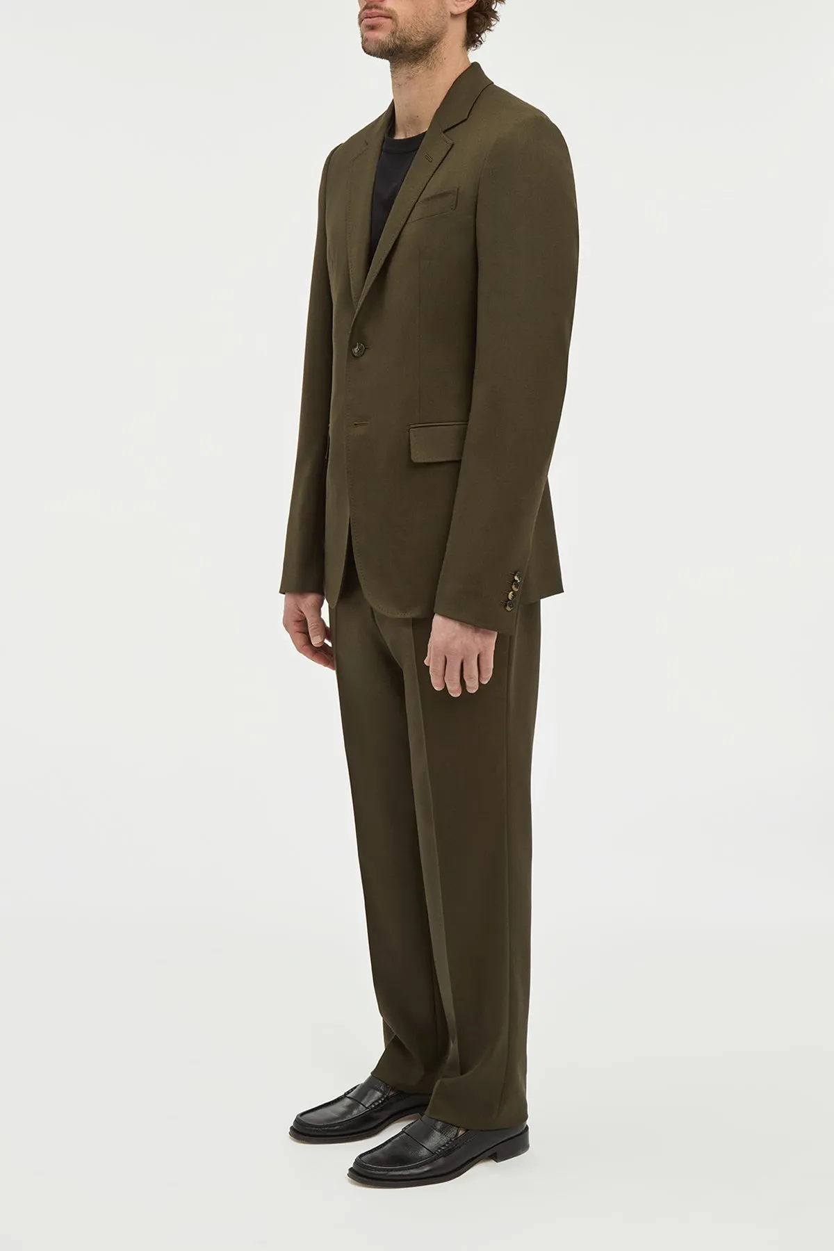 Irving Jacket in Olive Wool Cashmere Flannel sold by Gabriela Hearst product image thumbnail 4