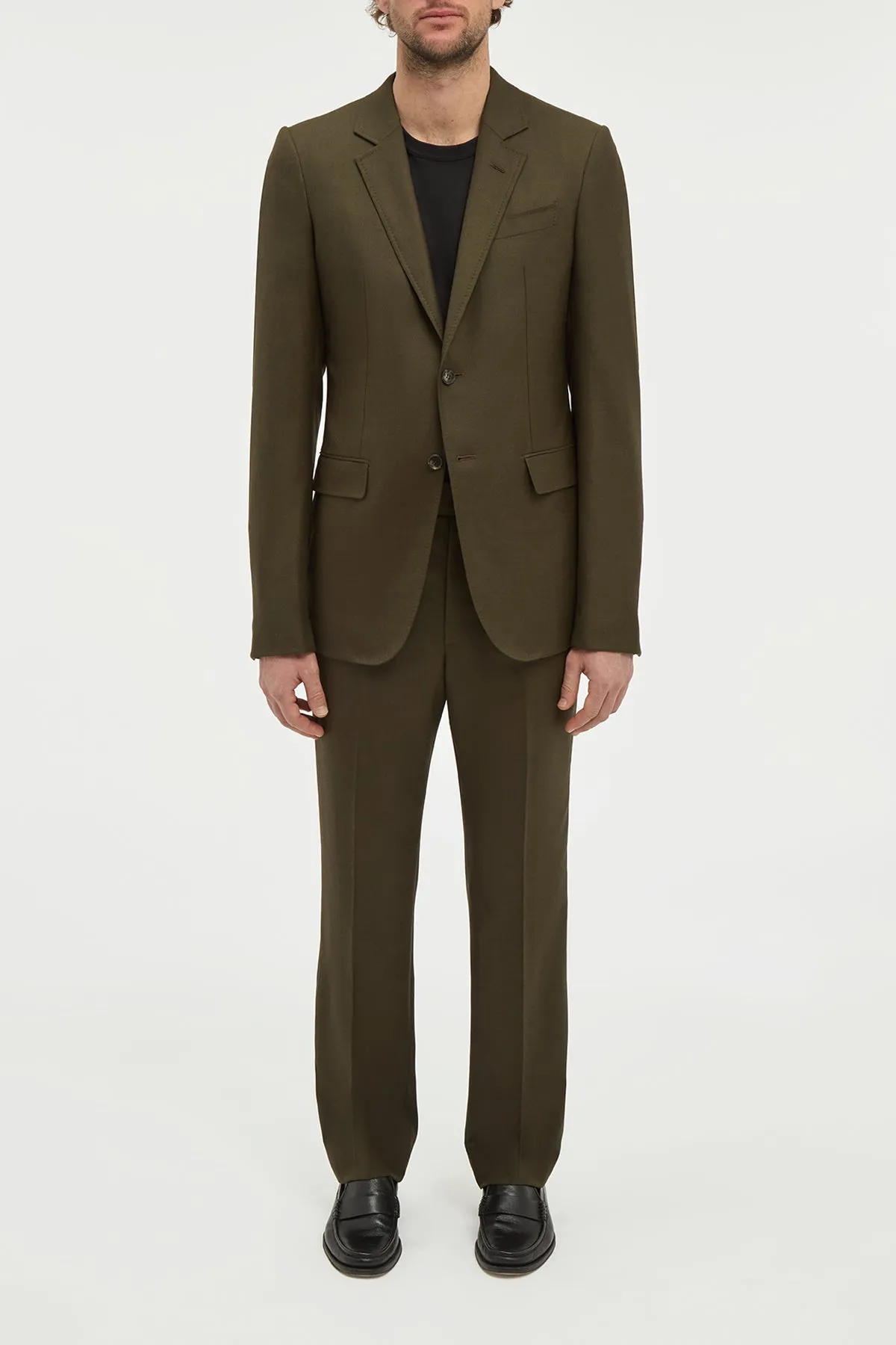 Irving Jacket in Olive Wool Cashmere Flannel sold by Gabriela Hearst product image thumbnail 3