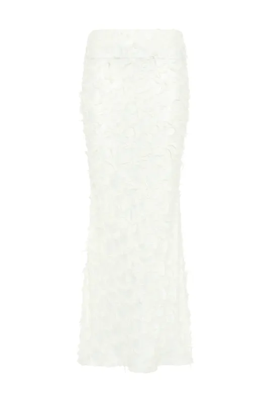 Frei Skirt in Ivory Silk Wool Fil Coupé made by Gabriela Hearst