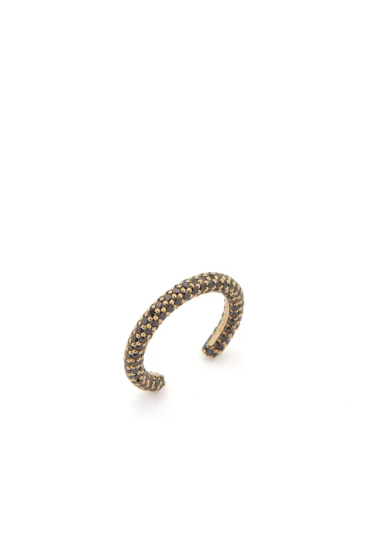 Tatot Pave Ring in 18K Yellow Gold & Black Diamonds made by Gabriela Hearst