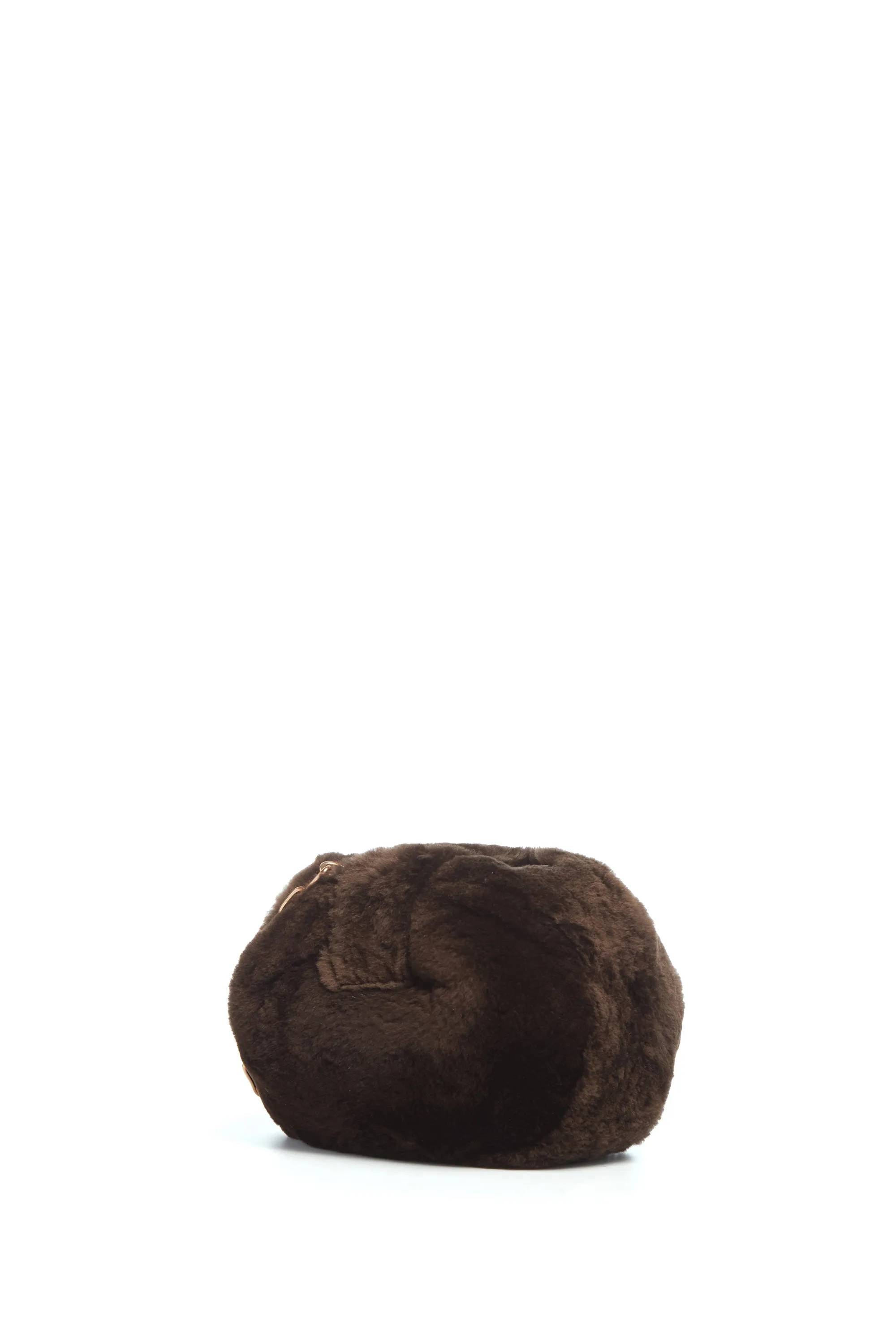 Soft Demi Clutch with Chain in Chocolate Recycled Fur sold by Gabriela Hearst