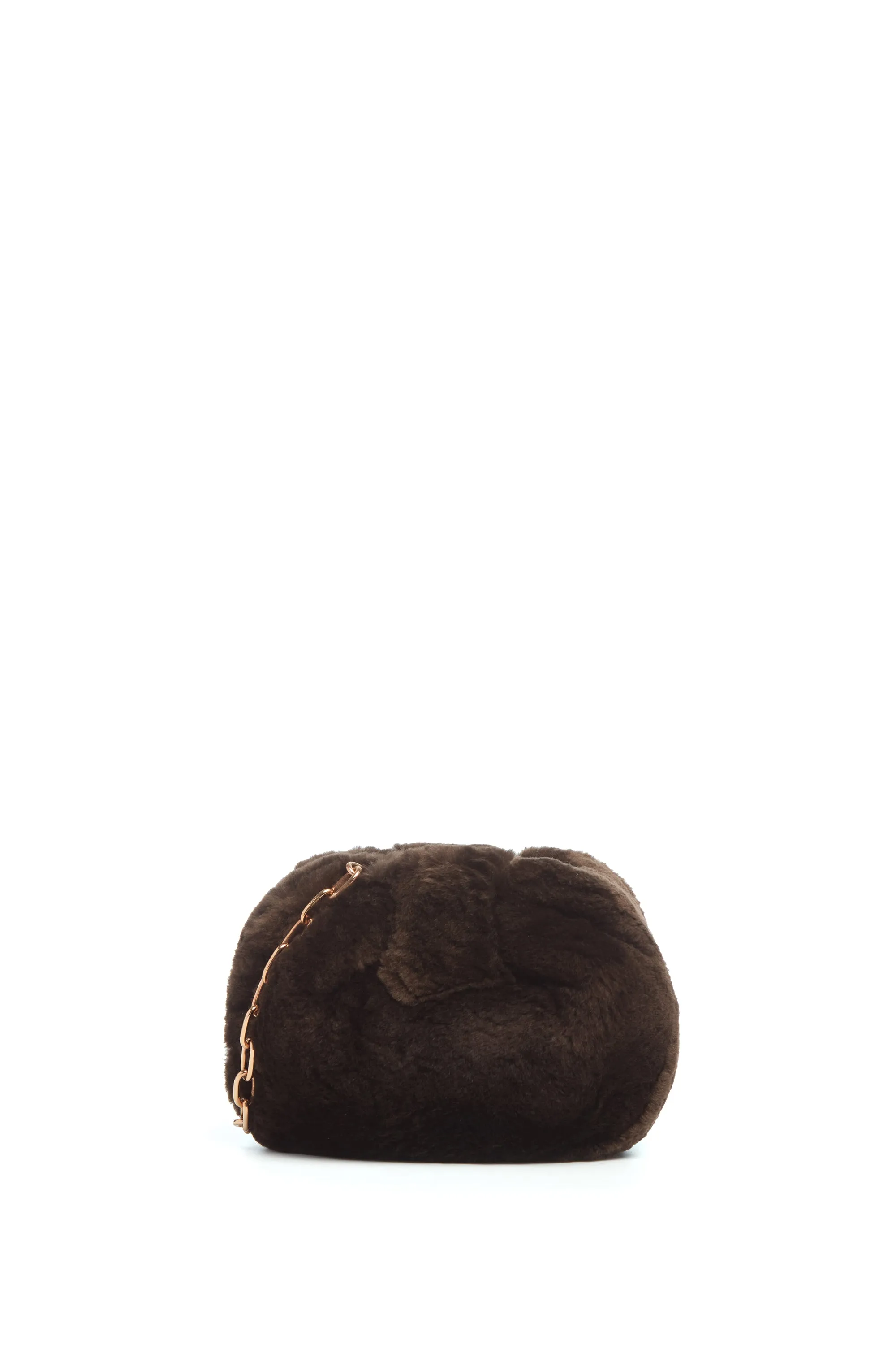 Soft Demi Clutch with Chain in Chocolate Recycled Fur sold by Gabriela Hearst product image thumbnail 3