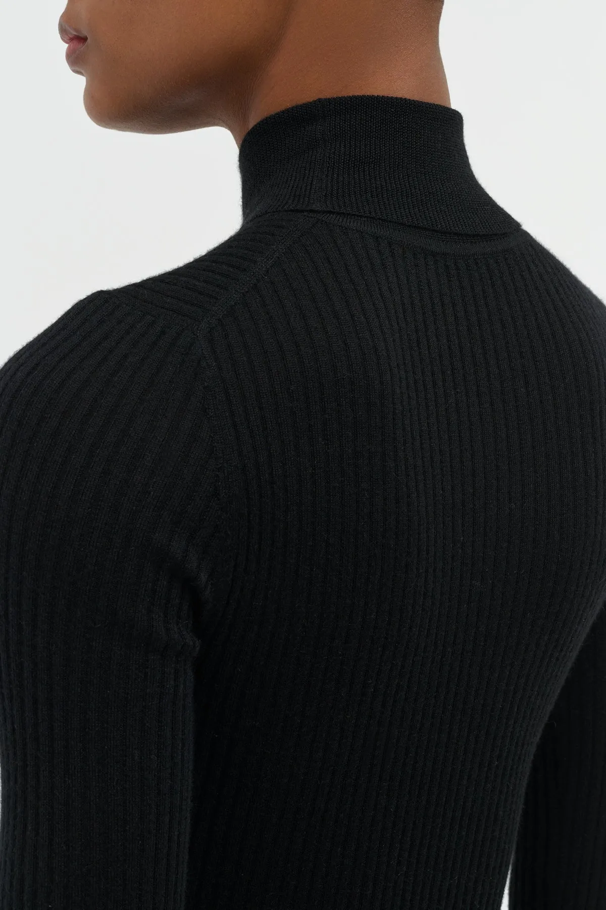 Peppe Knit Turtleneck in Black Cashmere Silk sold by Gabriela Hearst product image thumbnail 5