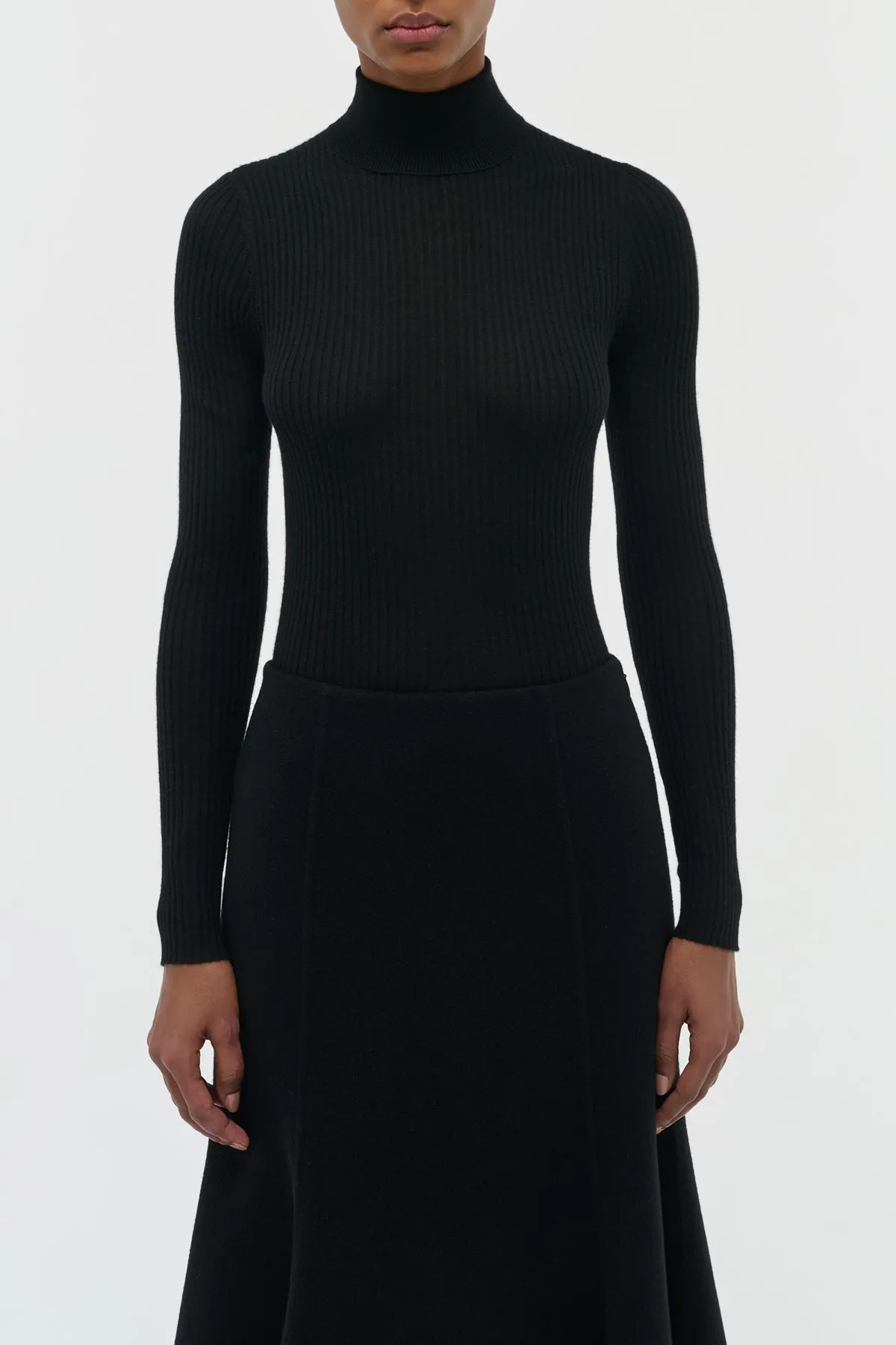 Peppe Knit Turtleneck in Black Cashmere Silk sold by Gabriela Hearst product image thumbnail 2