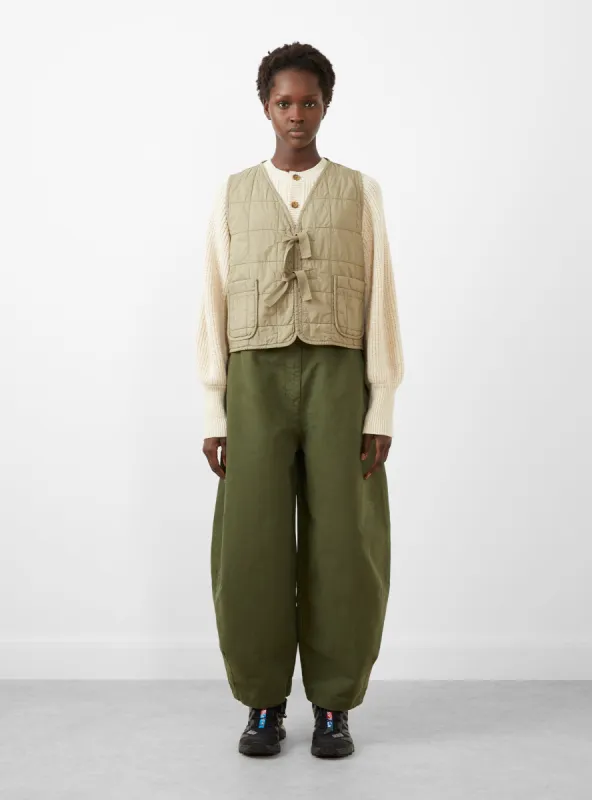 Cropped Light Padded Quilted Vest Elmwood made by Girls of Dust