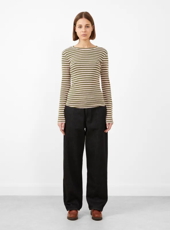 Charlotte Long Sleeve Top Pink and Olive made by YMC