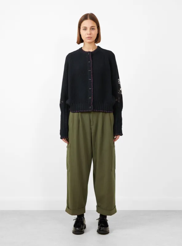 Lotus Cardigan Black made by YMC