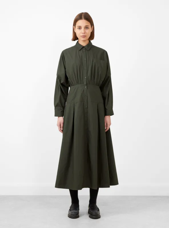 Pietra Maxi Shirt Dress Deep Olive made by Apiece Apart