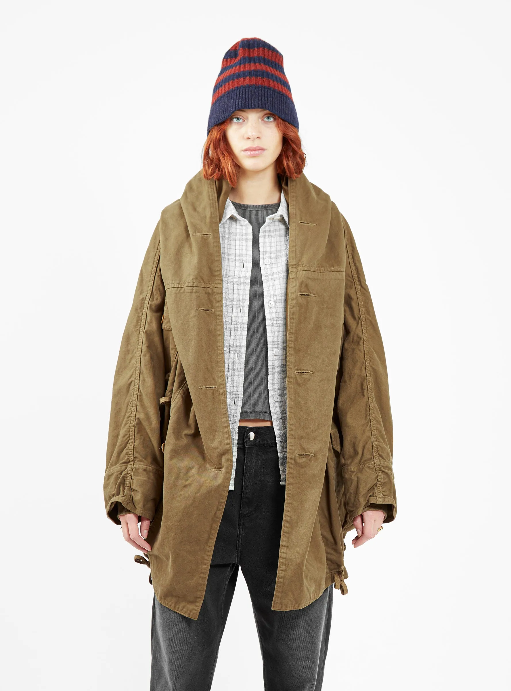 Katsuragi Cotton Coat Khaki sold by Garbstore
