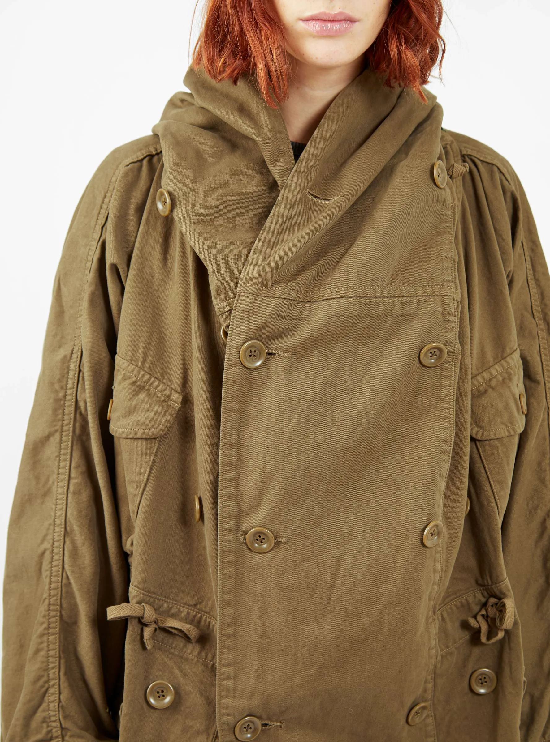 Katsuragi Cotton Coat Khaki sold by Garbstore product image thumbnail 2