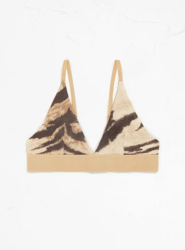 Triangle Bra Beige & Brown Tiger Print made by Baserange