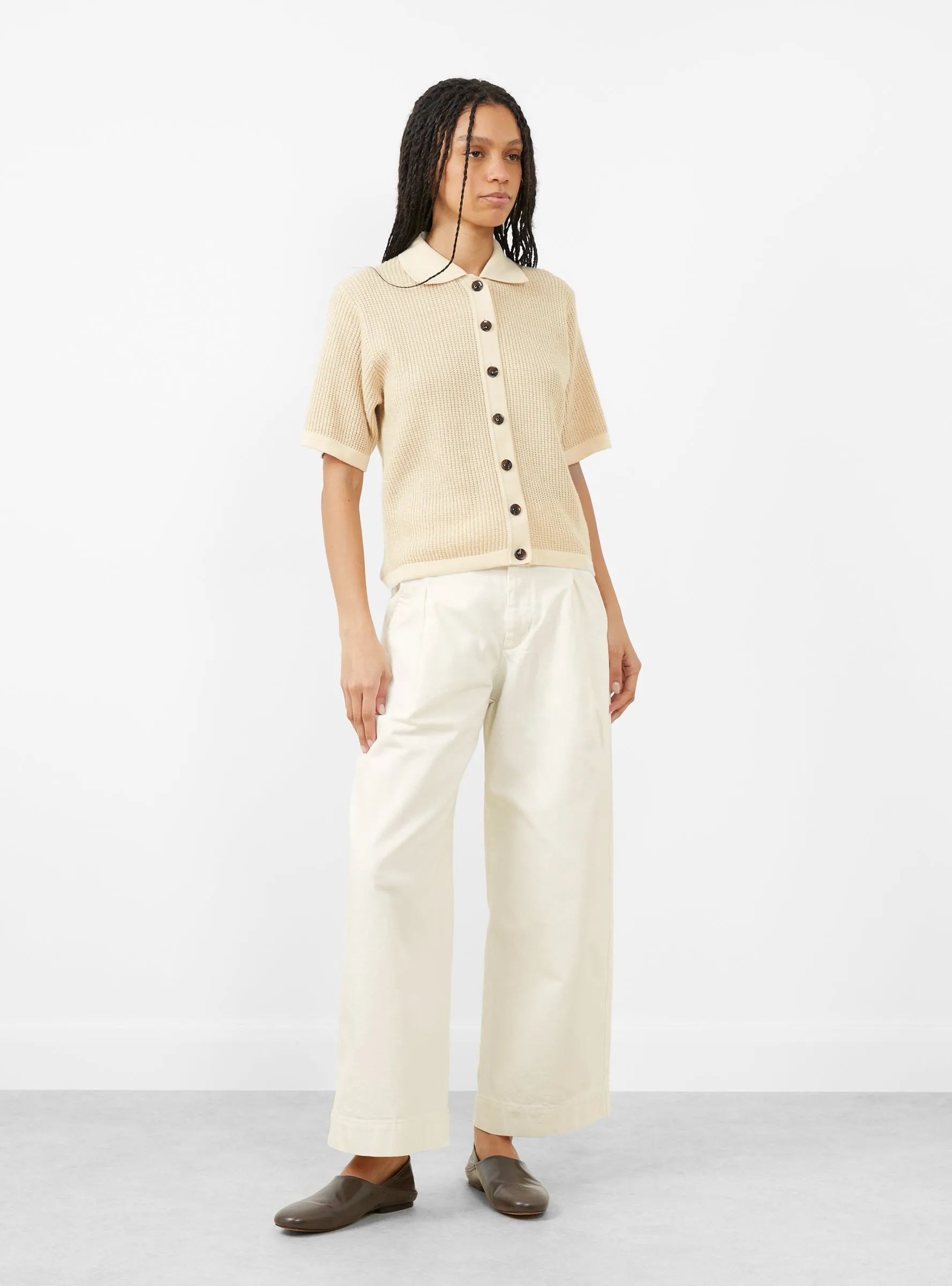David Knit Top Ecru sold by Garbstore
