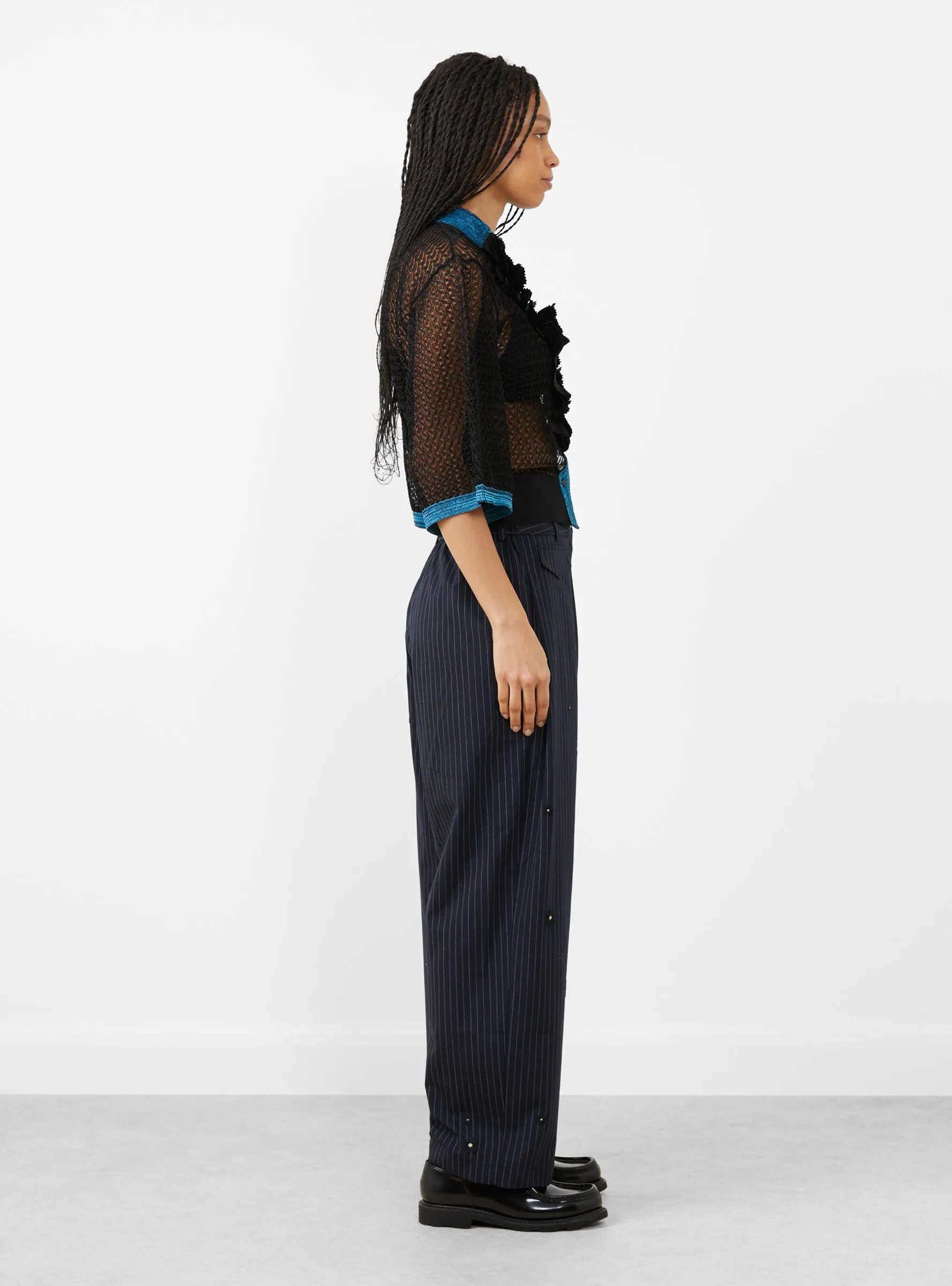 Lace Knit Cardigan Black sold by Garbstore product image thumbnail 2