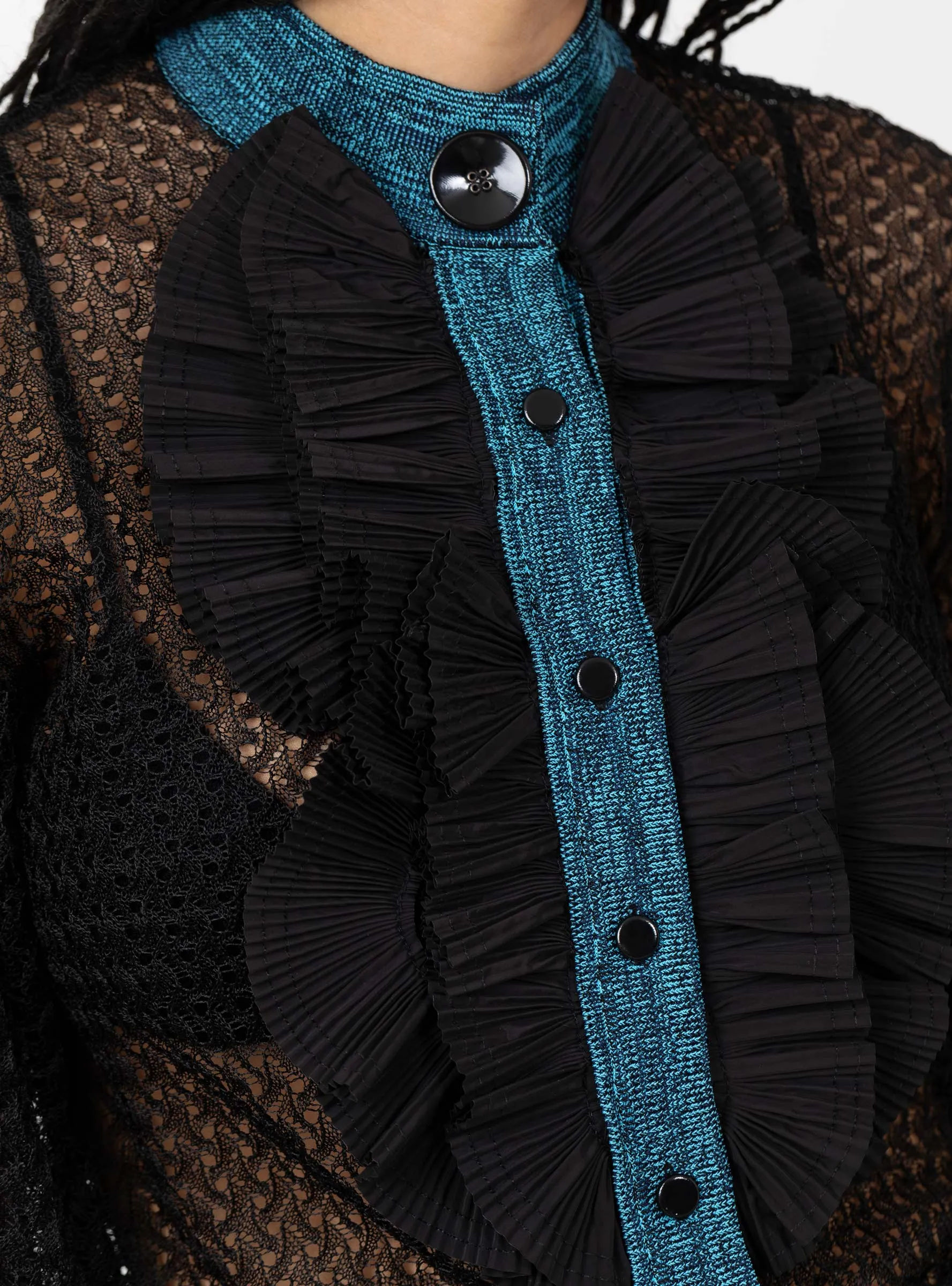 Lace Knit Cardigan Black sold by Garbstore product image thumbnail 4