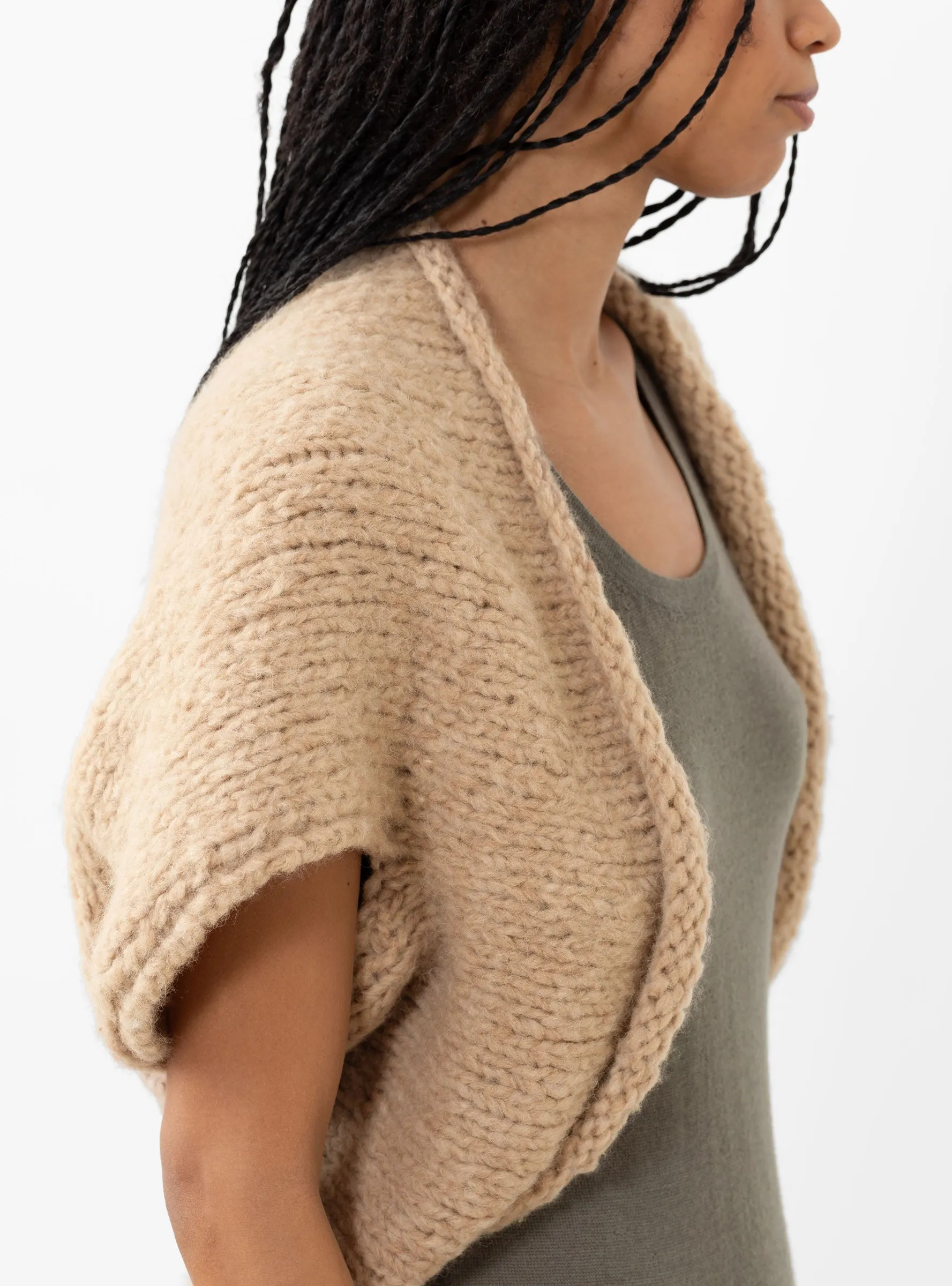 Handknit Shrug Camel sold by Garbstore product image thumbnail 4