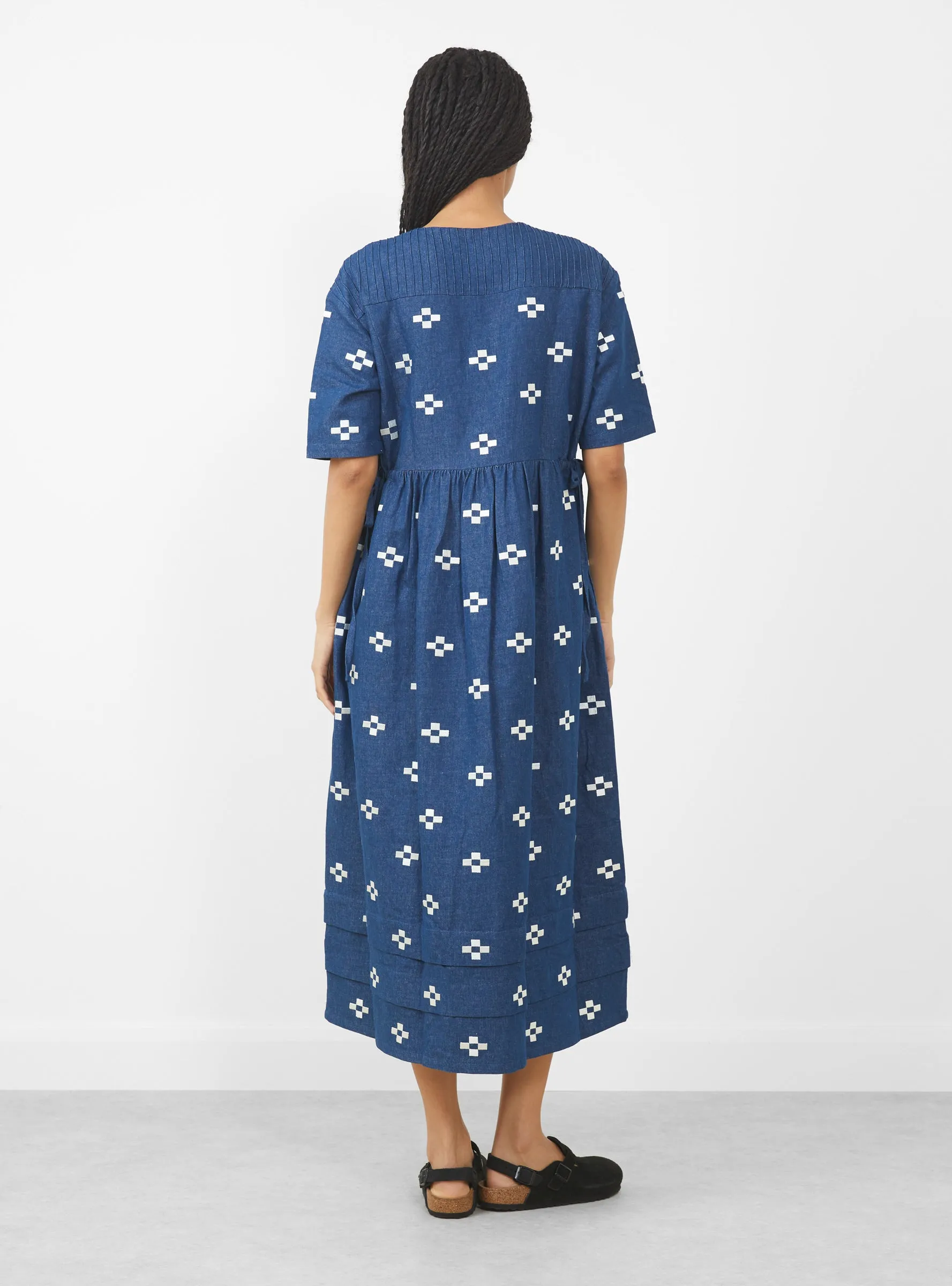 Detta Dress Embroidered Indigo sold by Garbstore product image thumbnail 3