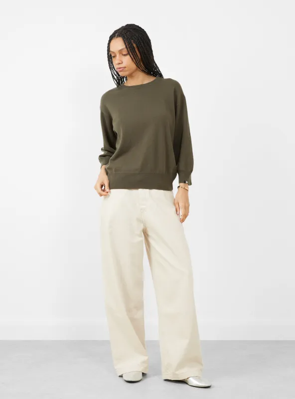 N°398 Jewel Knit Jumper Army made by extreme cashmere