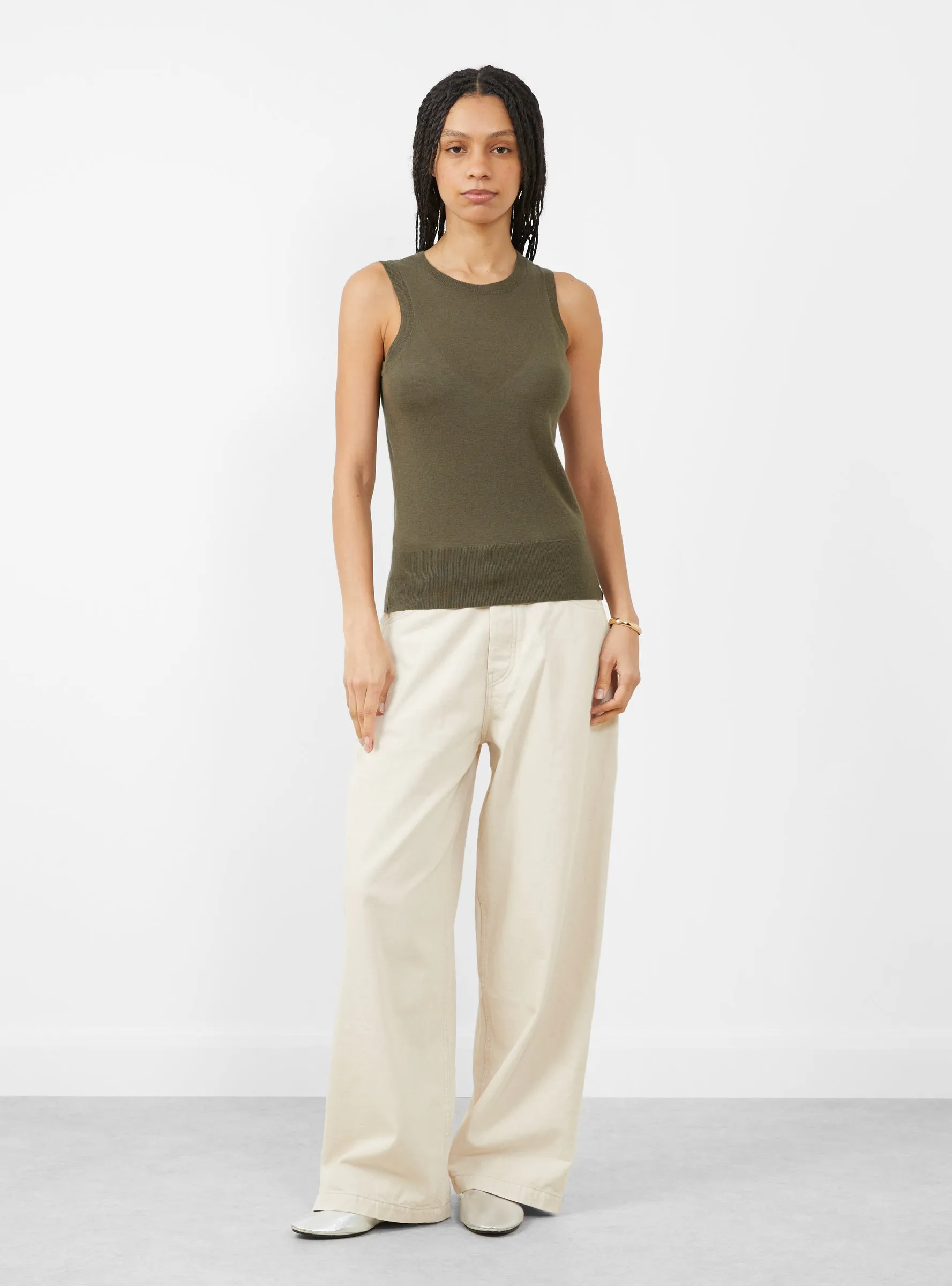 N°412 Wiever Knit Vest Army sold by Garbstore