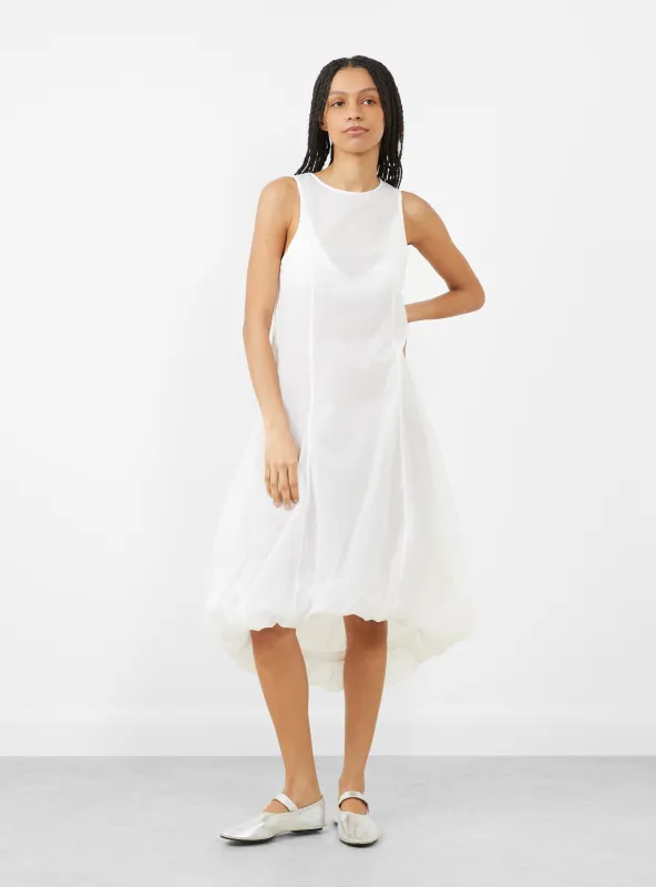 Sheer Volume Dress, White made by Amomento