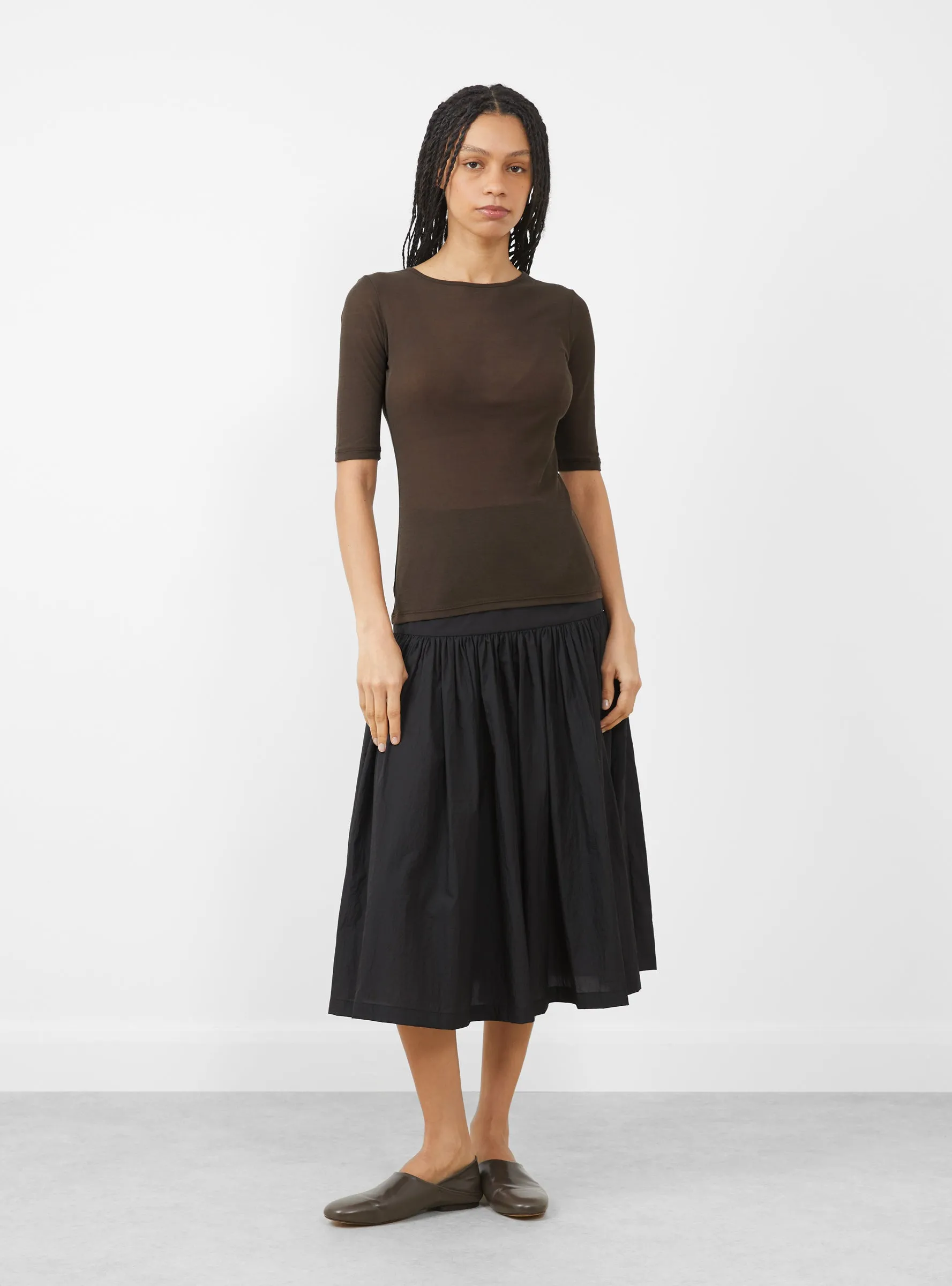 Round Short Sleeve T-Shirt, Brown sold by Garbstore