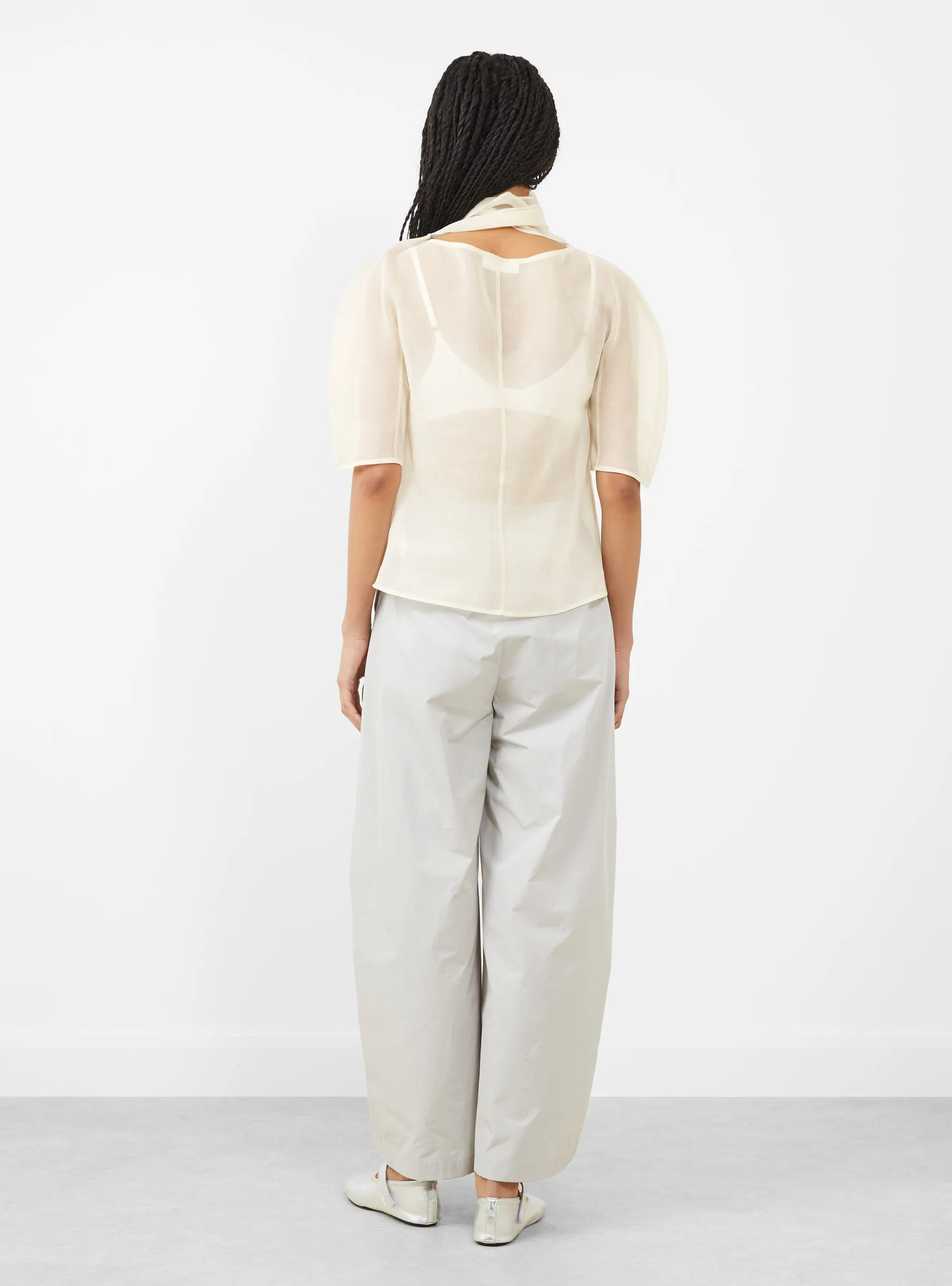 Knotted Collar Top, Ivory sold by Garbstore product image thumbnail 4