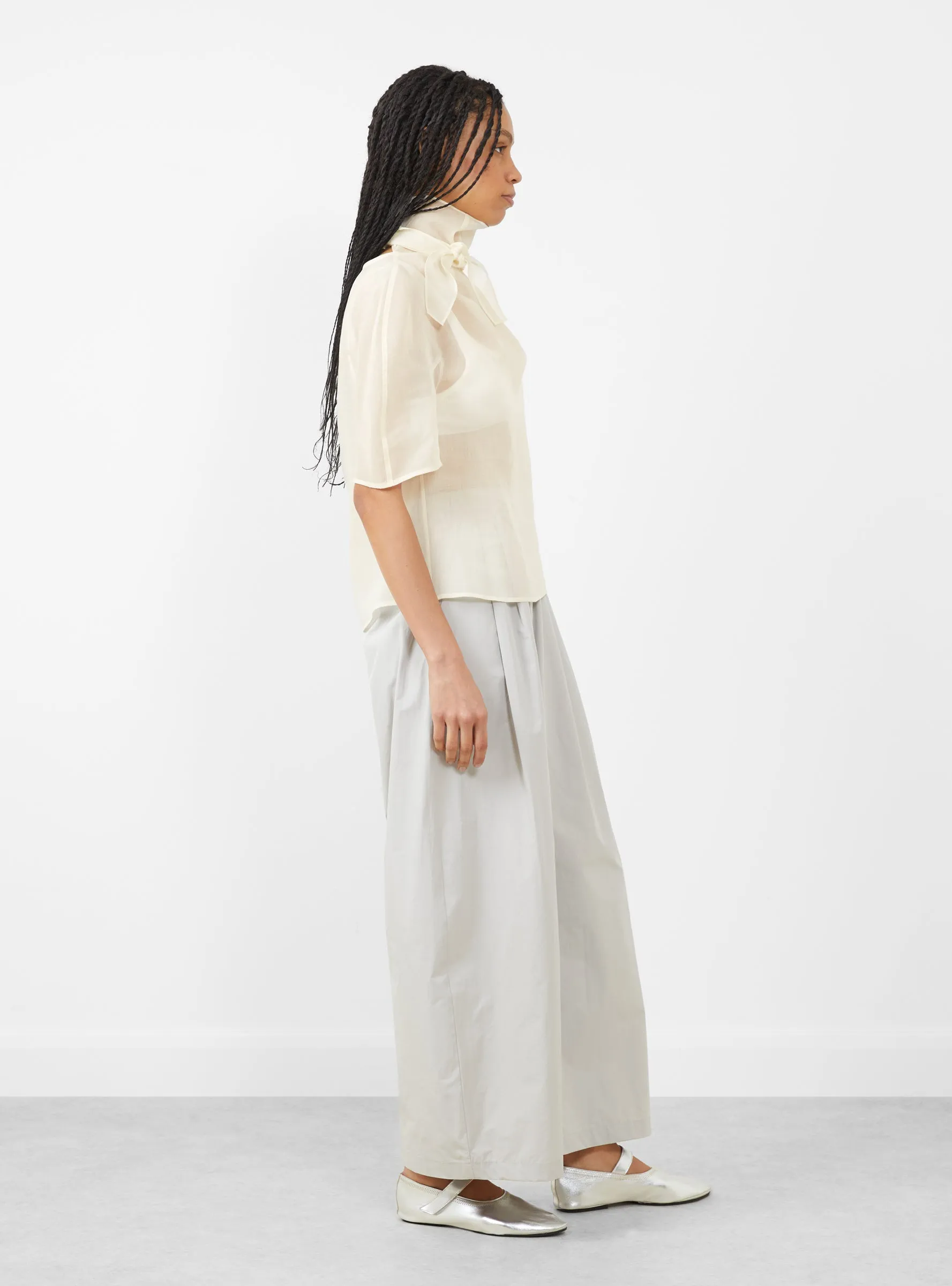 Knotted Collar Top, Ivory sold by Garbstore product image thumbnail 3