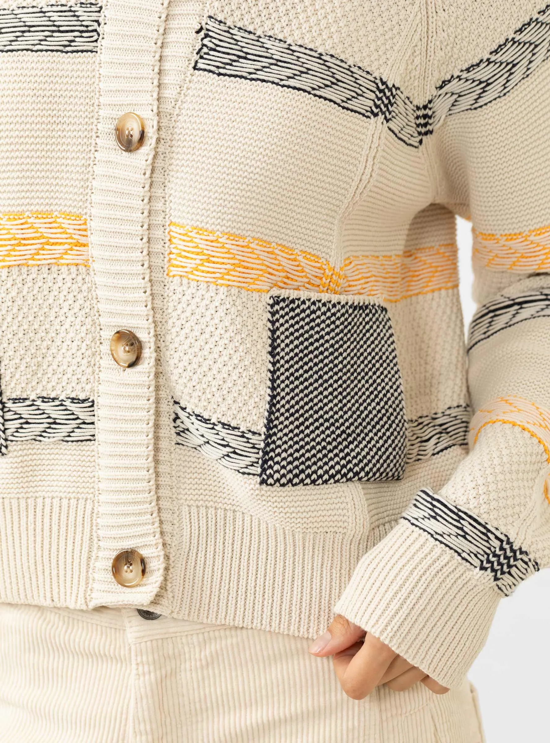 New Stitch Cardigan, Beige Mixed Black sold by Garbstore product image thumbnail 2