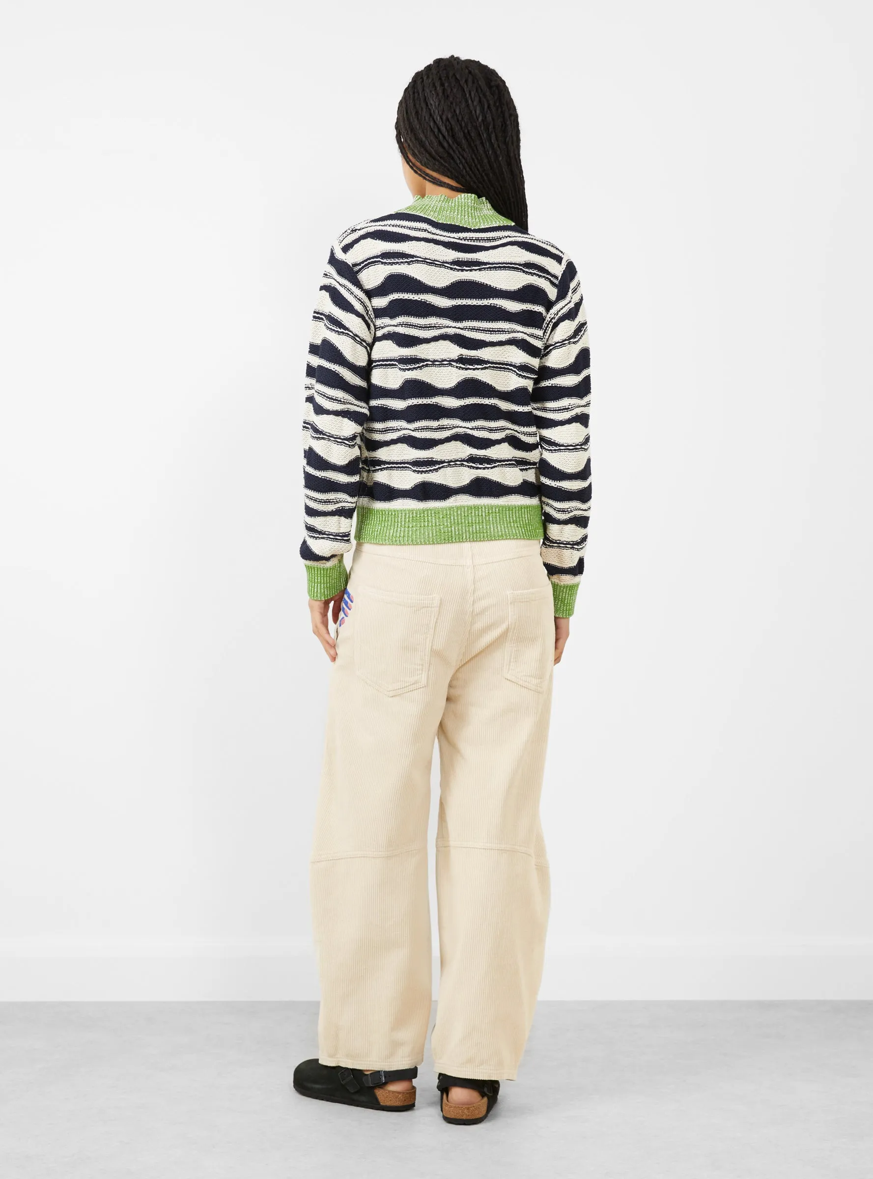 Wave Knit Jumper, Beige & Black Mountain Waves sold by Garbstore product image thumbnail 3