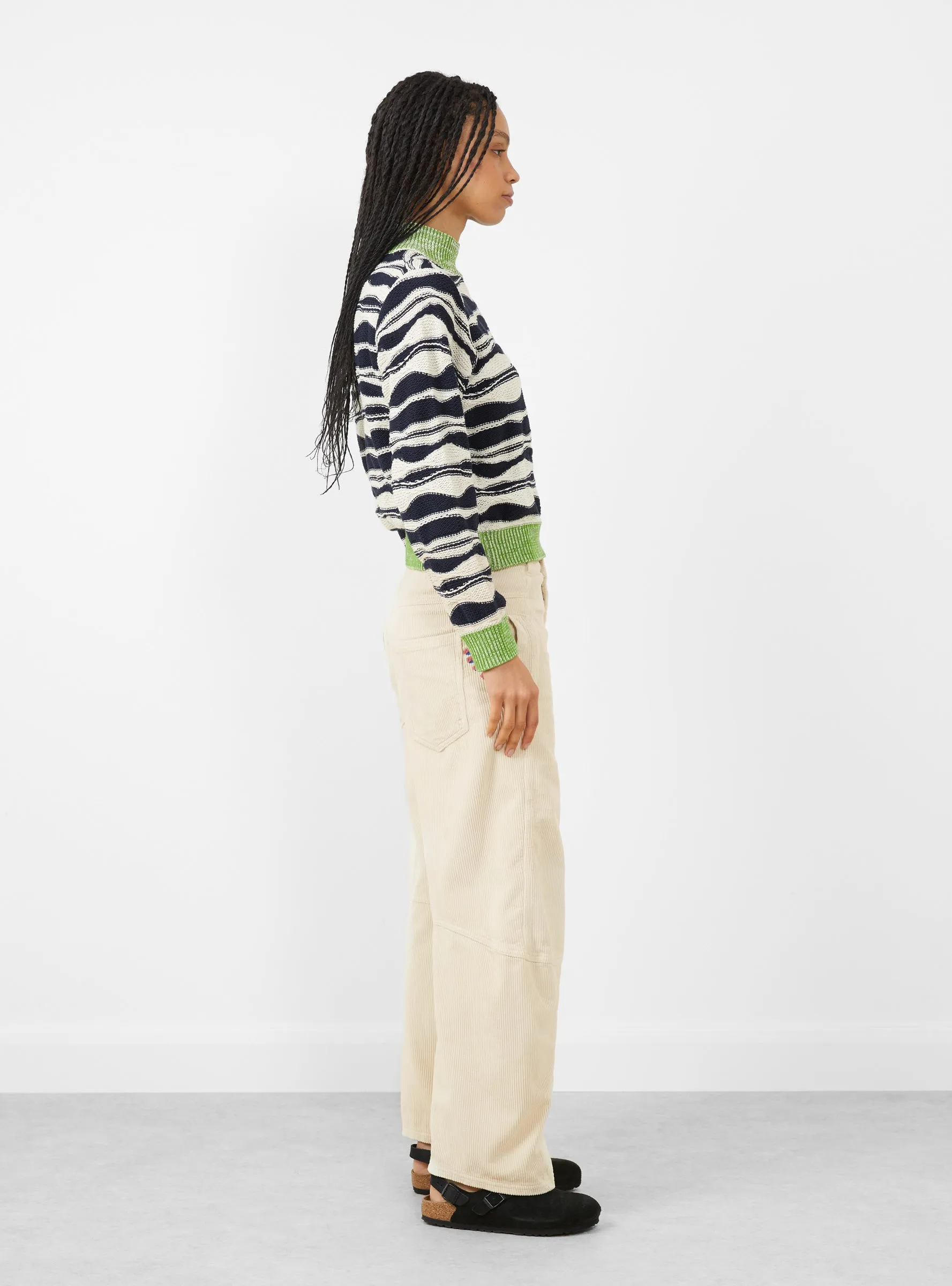 Wave Knit Jumper, Beige & Black Mountain Waves sold by Garbstore product image thumbnail 2