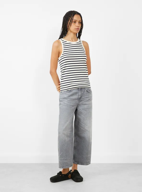 Loui Tank Top Dark Navy and White sold by Garbstore