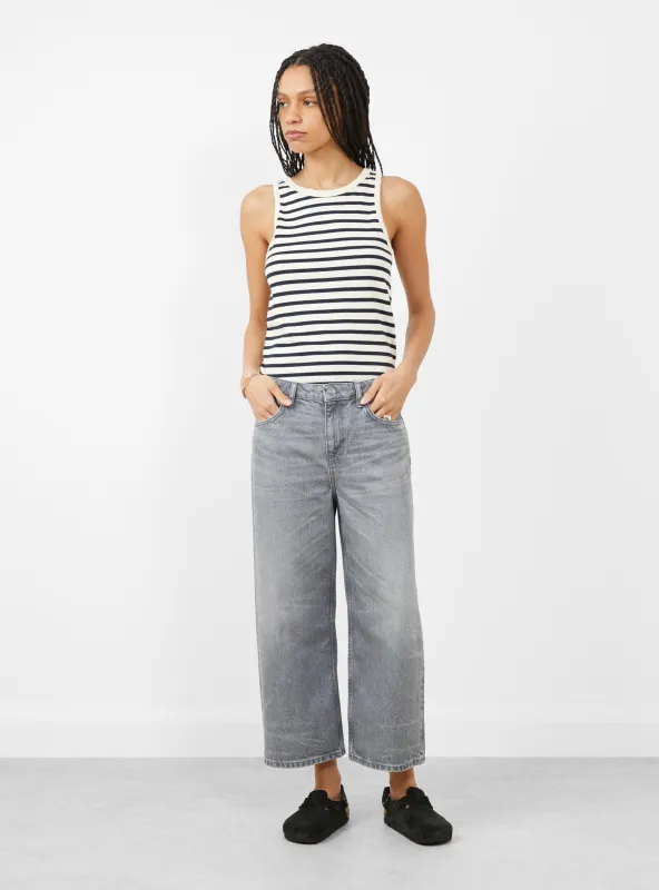 Taylor Cropped Jeans Worn Light Grey made by Garbstore