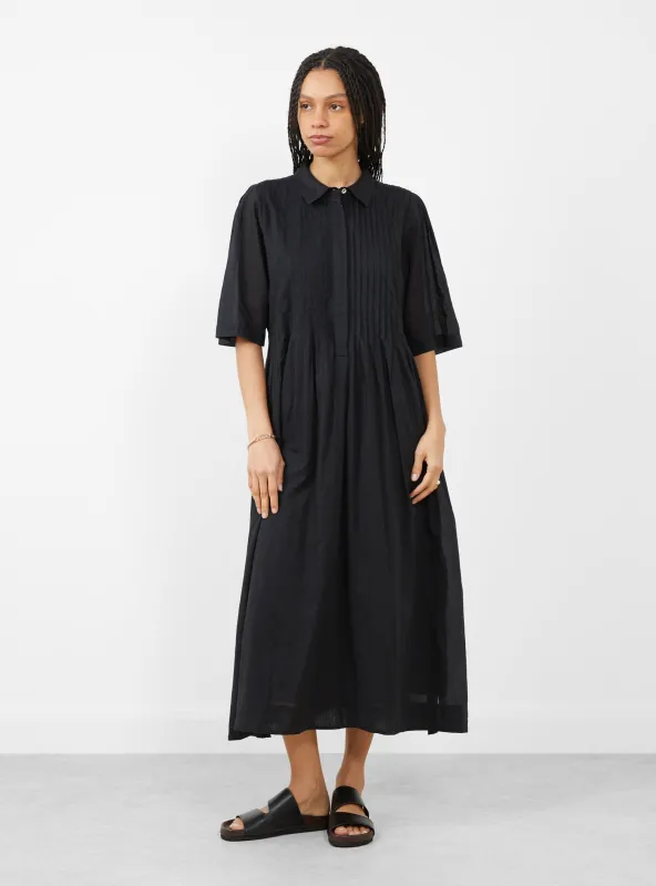 Dot Shirt Dress Black made by Garbstore
