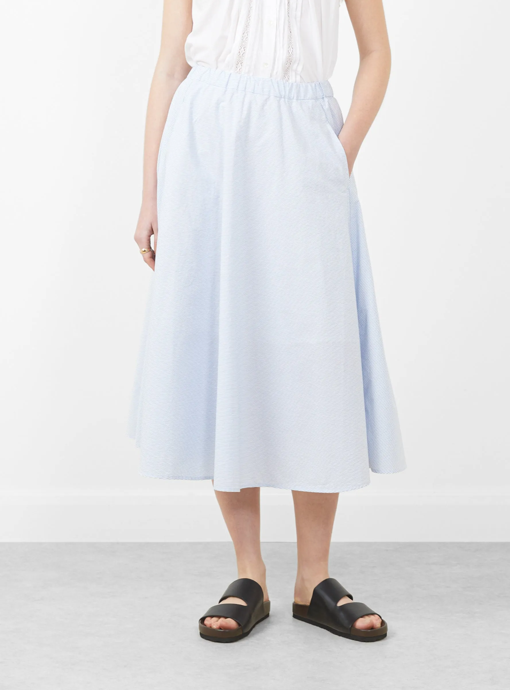 Stripe Circular Skirt Sax sold by Garbstore product image thumbnail 5