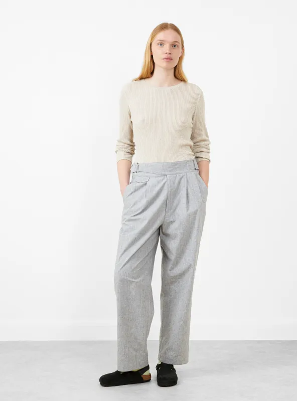 Cotton Buff Cloth Gurkha Pants Light Grey made by Nanamica