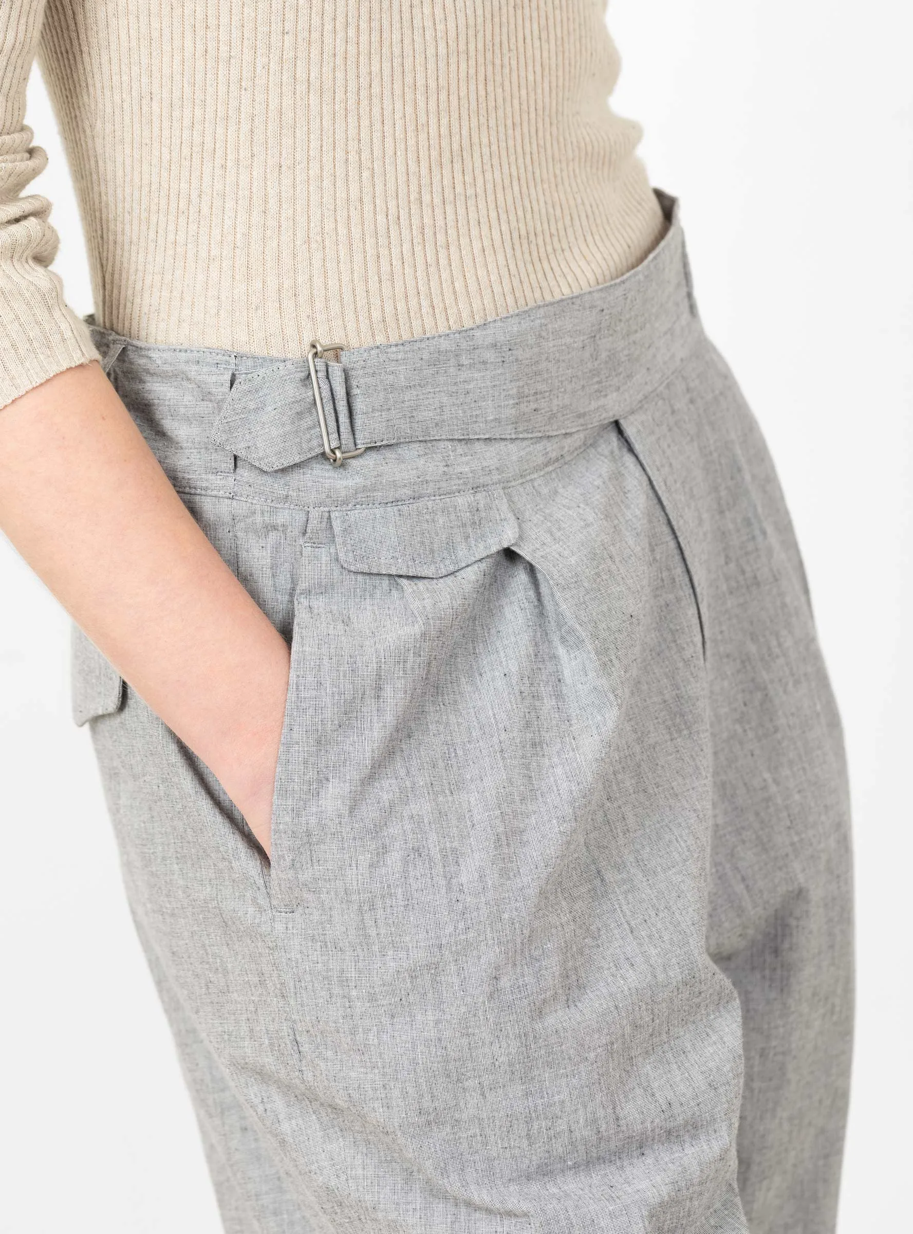 Cotton Buff Cloth Gurkha Pants Light Grey sold by Garbstore product image thumbnail 4