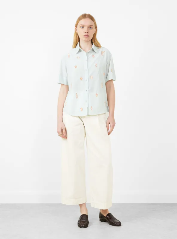 Camphor Shirt Greek Art Ciel Blue made by Garbstore