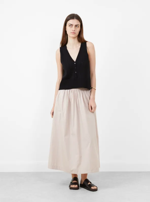 Organic Cotton Pointelle Waistcoat Black made by Cordera