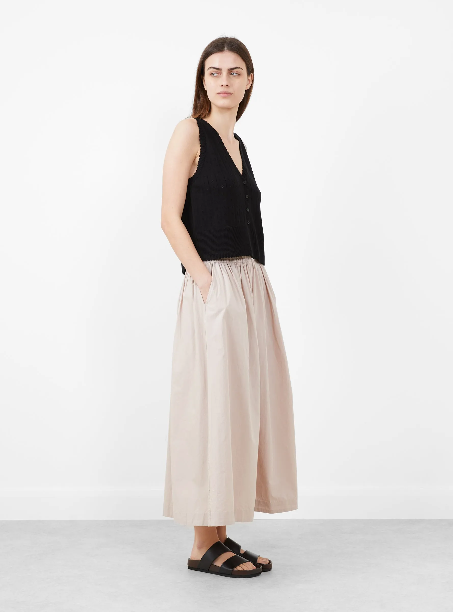 Organic Cotton Pointelle Waistcoat Black sold by Garbstore product image thumbnail 2