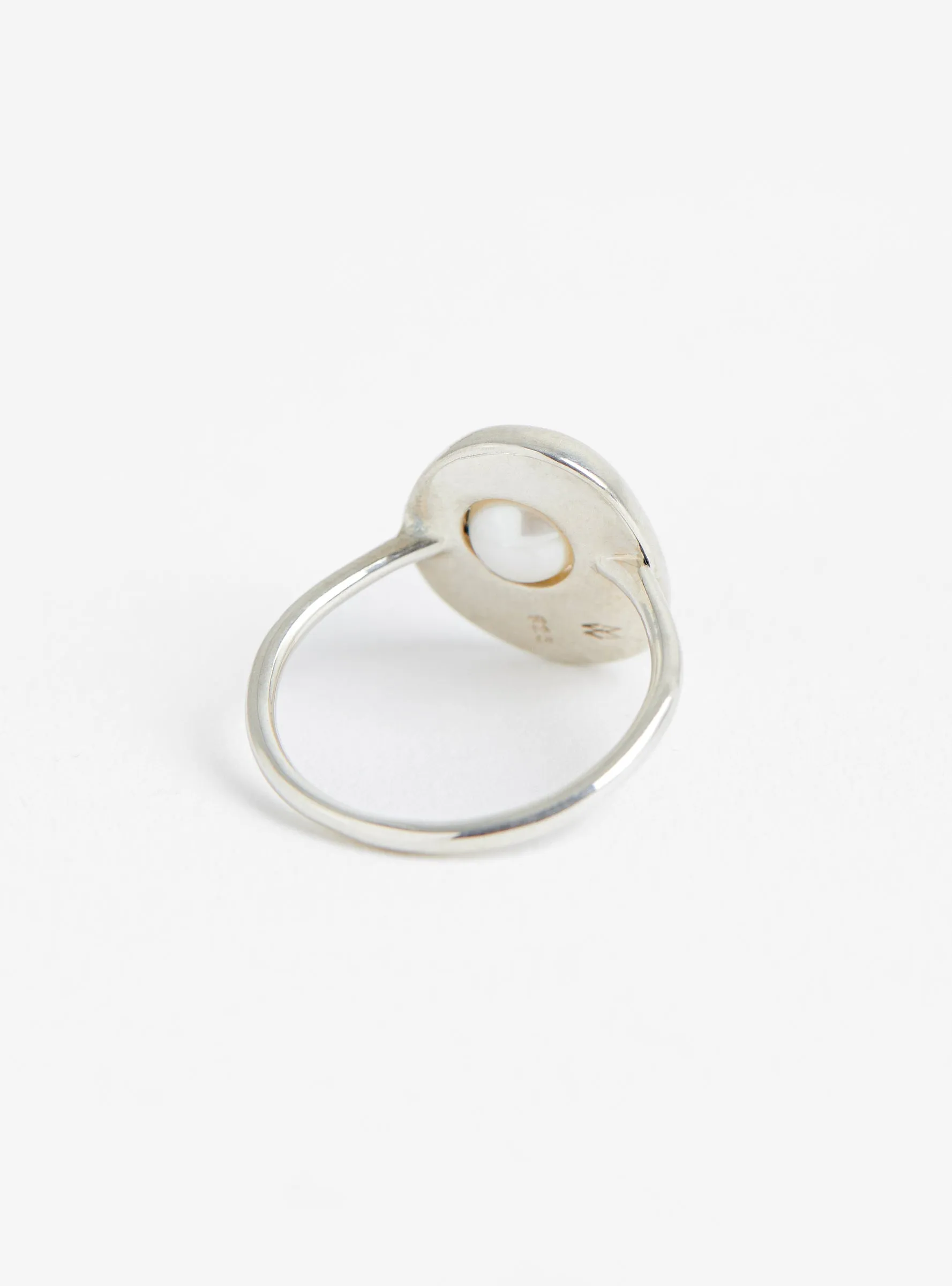 Arp Ring with Floating Pearl Stearling Silver sold by Garbstore product image thumbnail 2