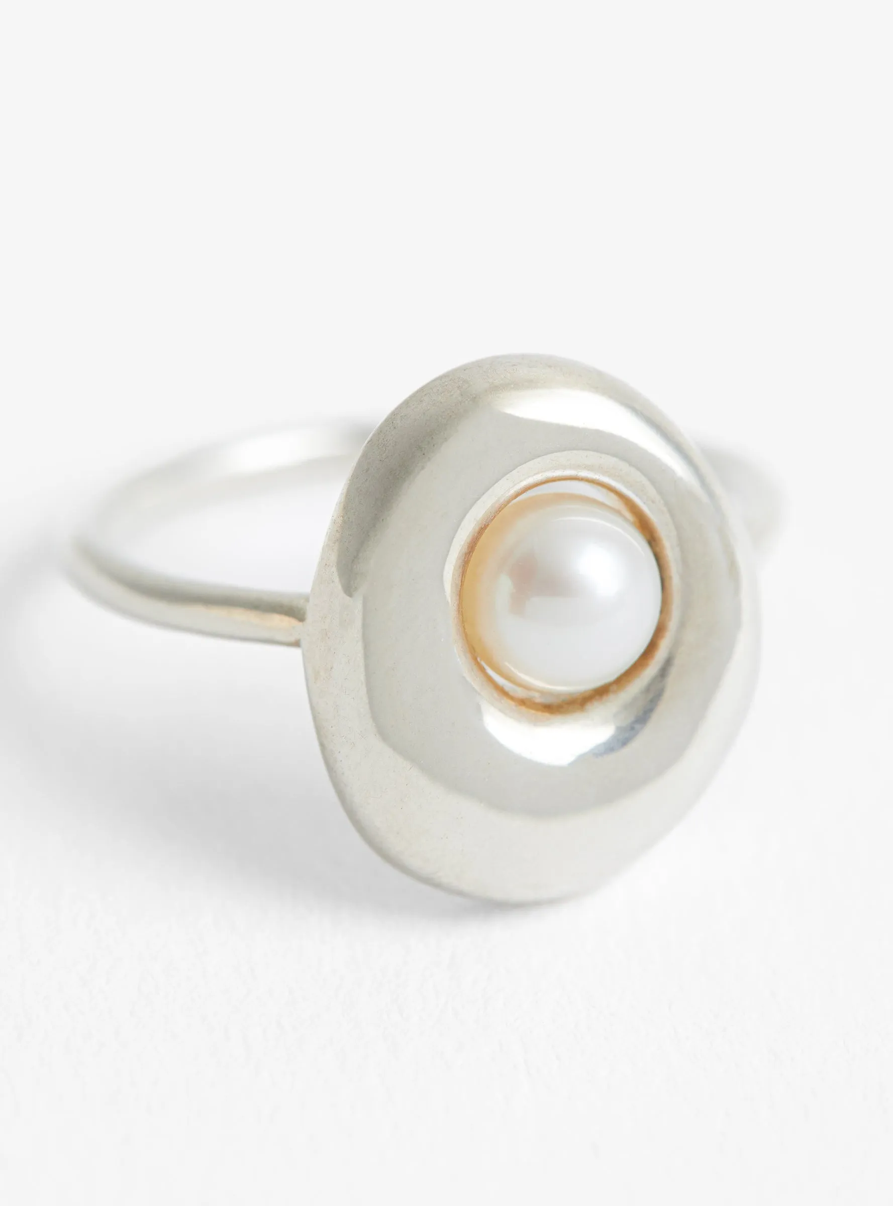 Arp Ring with Floating Pearl Stearling Silver sold by Garbstore product image thumbnail 3