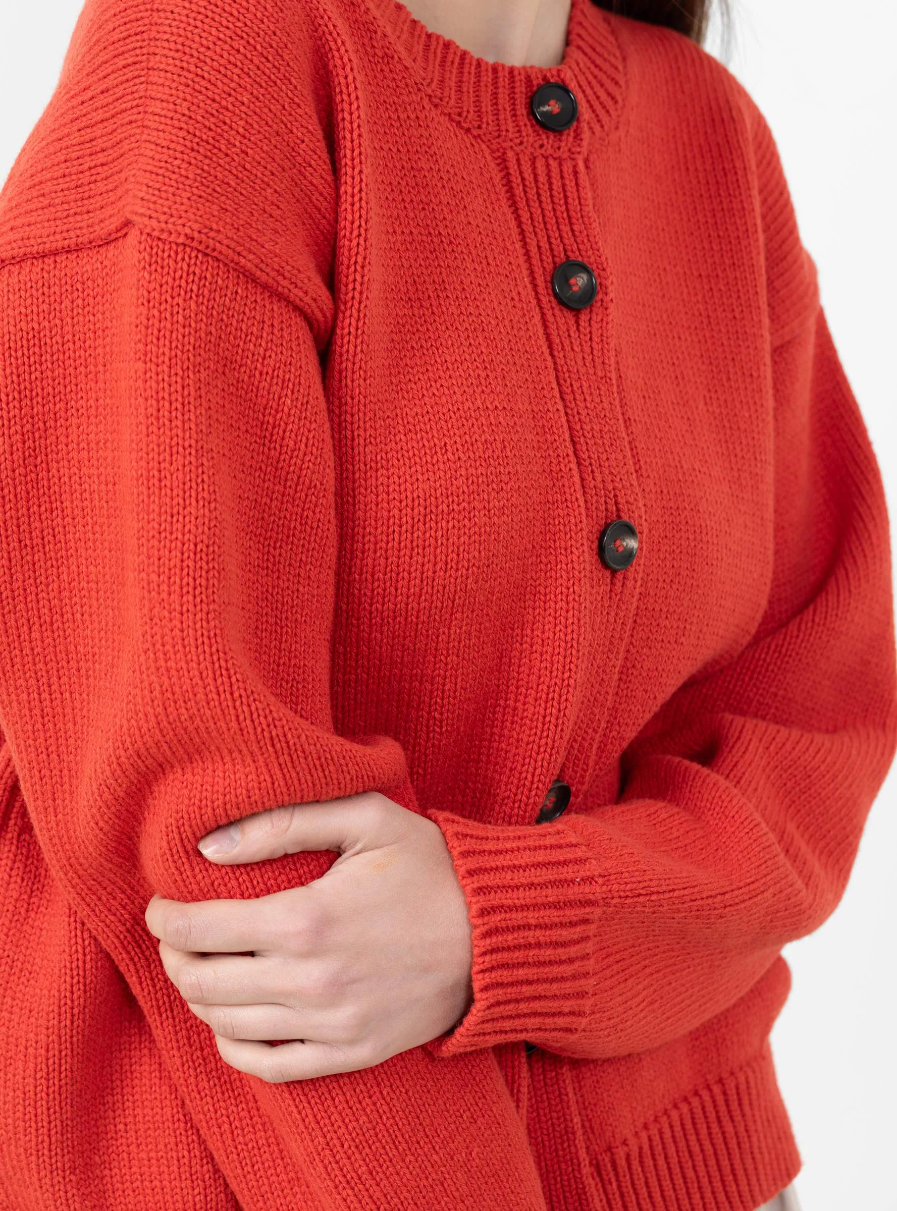 British Wool and Cotton Rosa Cardigan Poppy sold by Garbstore product image thumbnail 2