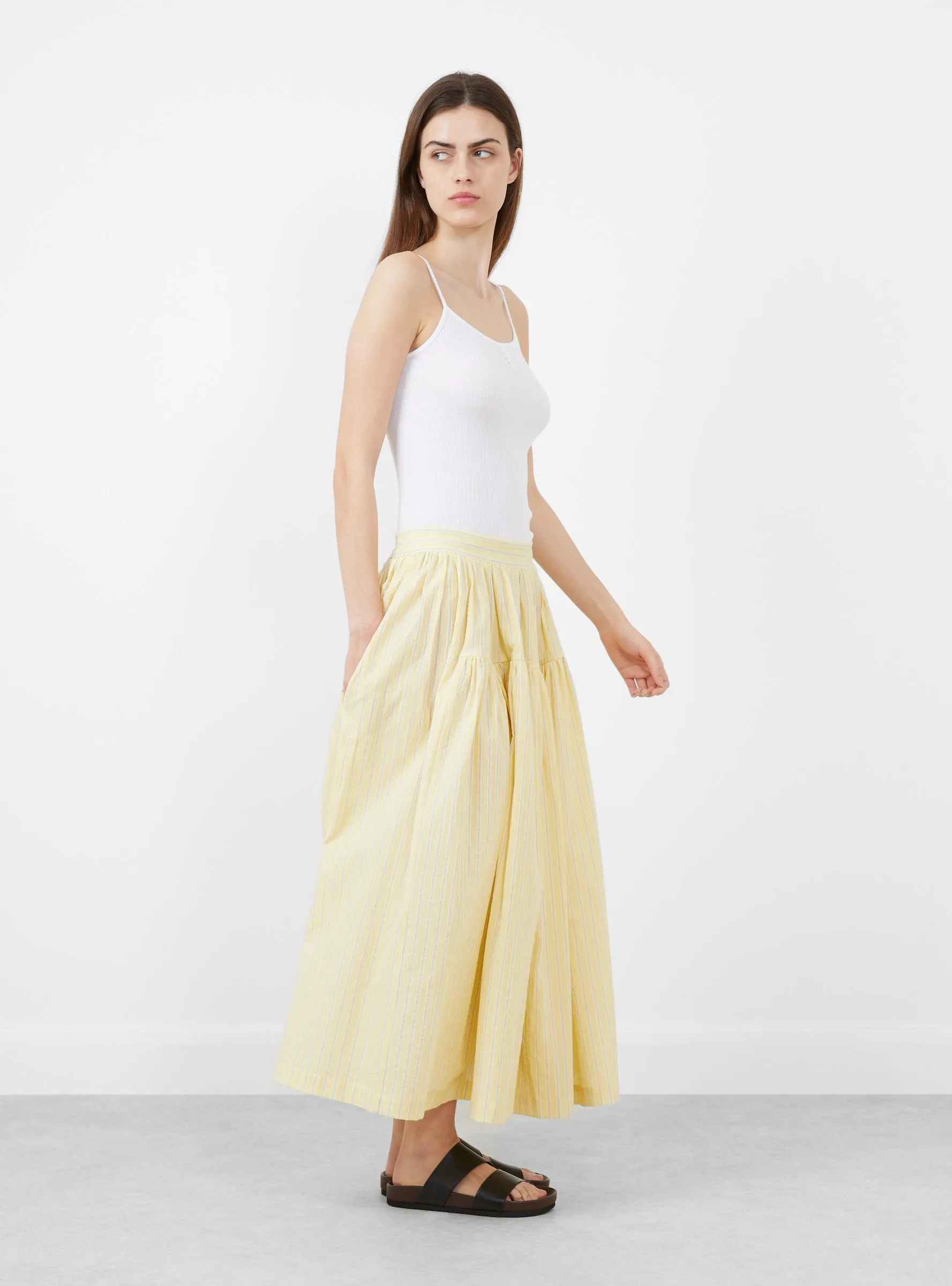 Japanese Mugwasher Stripe Panel Skirt Buttercup sold by Garbstore product image thumbnail 3