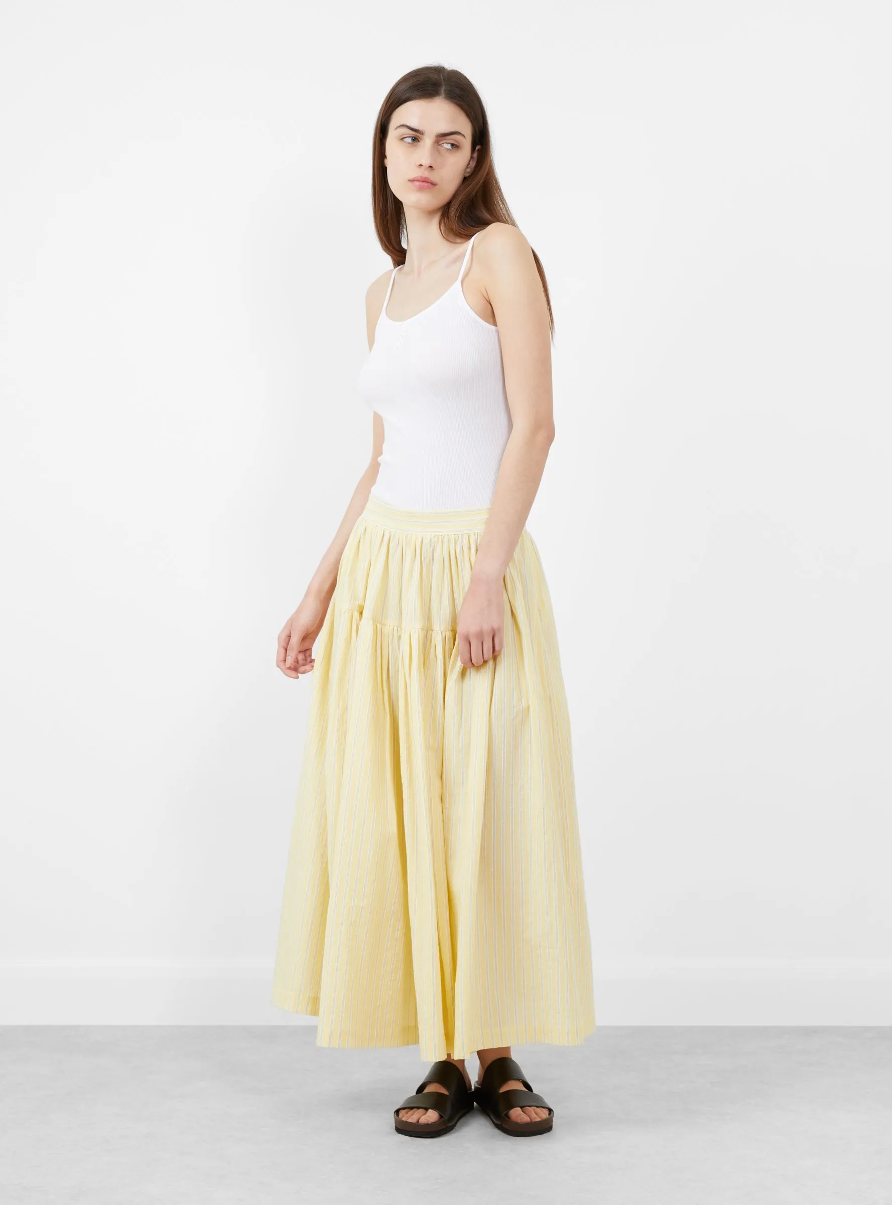 Japanese Mugwasher Stripe Panel Skirt Buttercup sold by Garbstore product image thumbnail 2