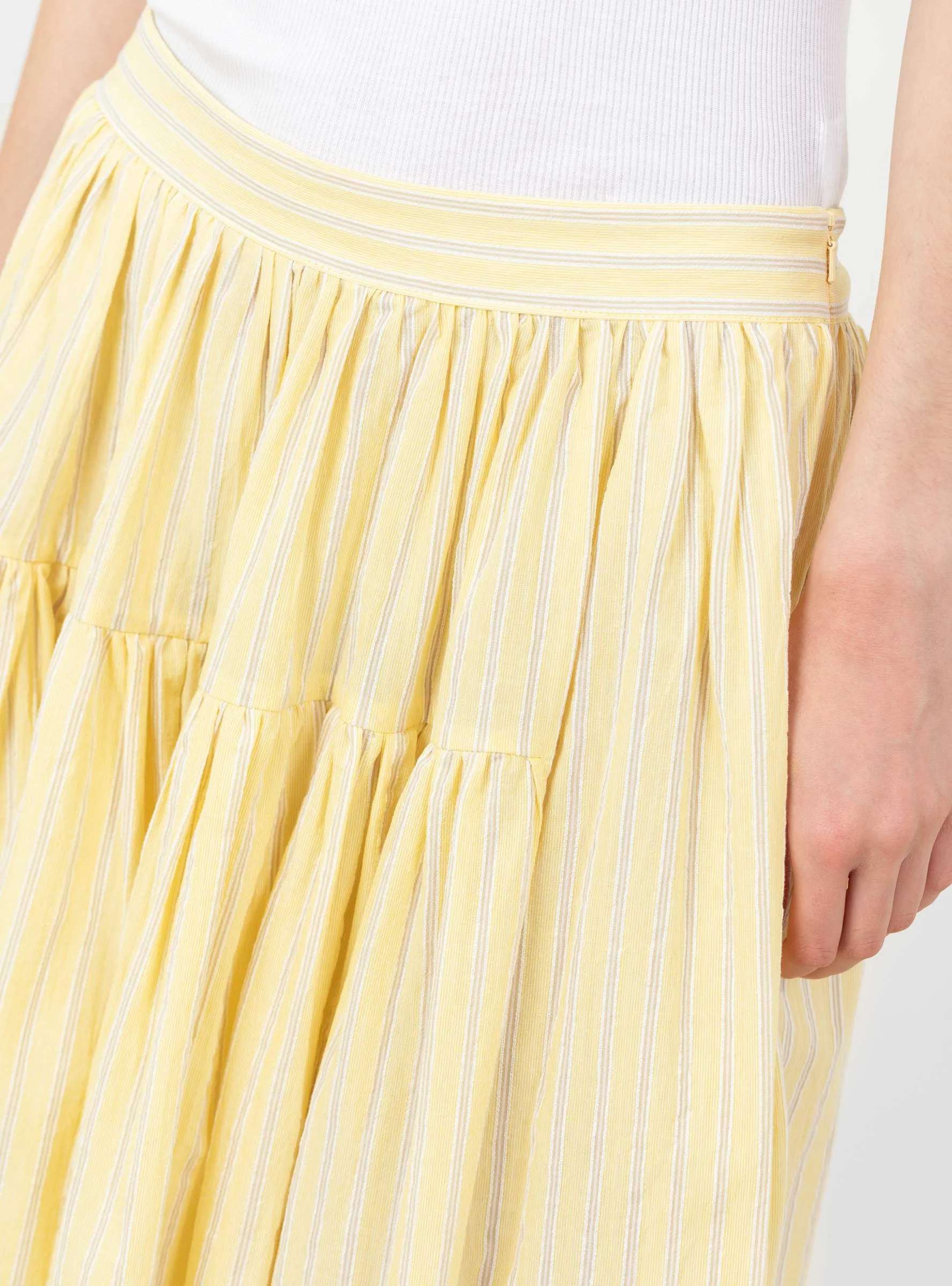 Japanese Mugwasher Stripe Panel Skirt Buttercup sold by Garbstore product image thumbnail 5