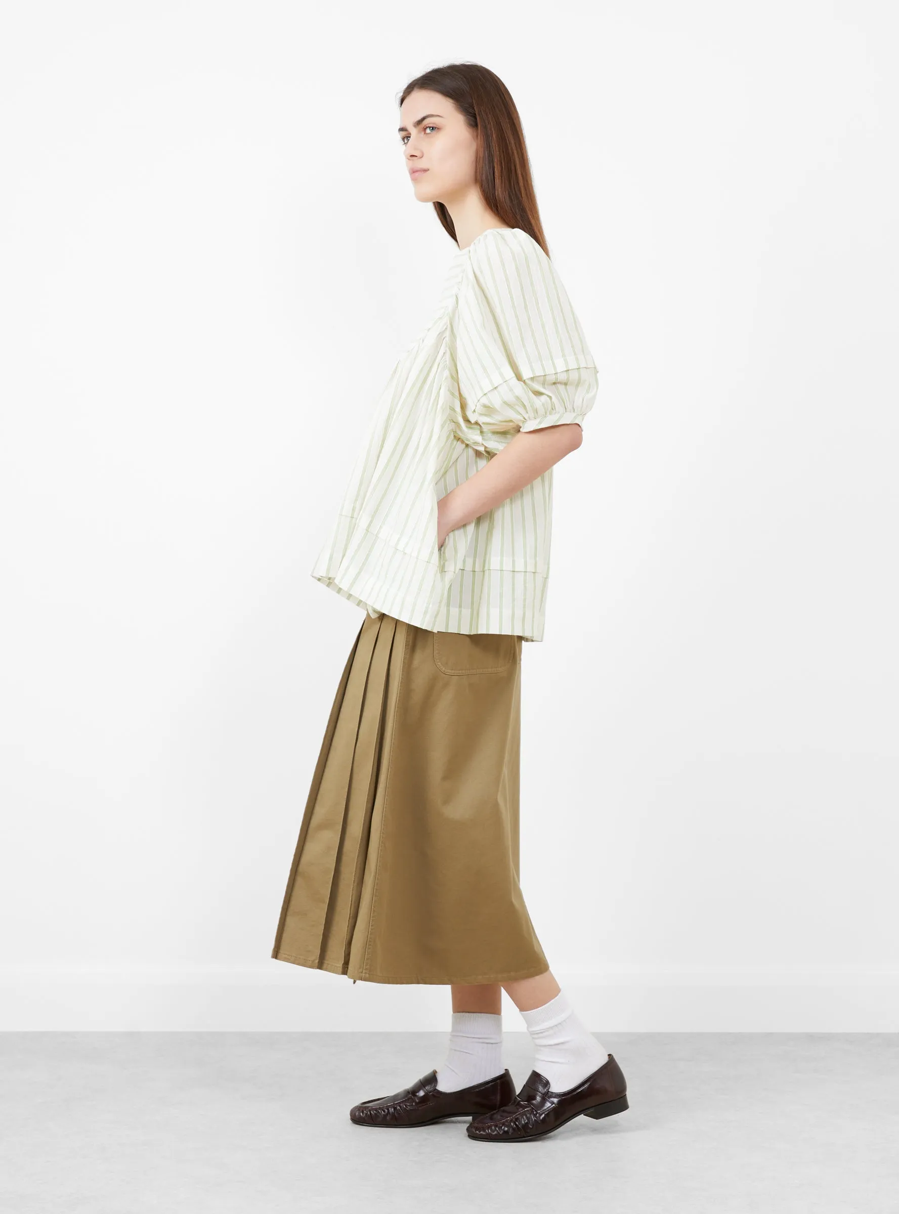 Japanese Mugwasher Stripe Romy Top Mint and Ecru sold by Garbstore product image thumbnail 3