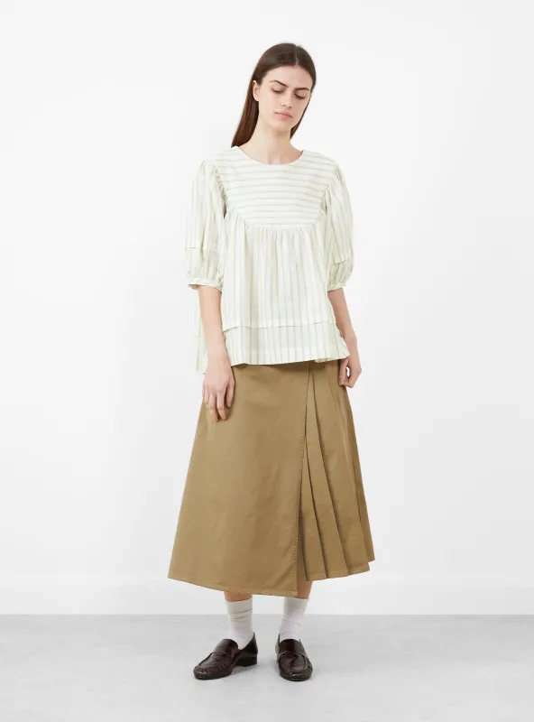Japanese Mugwasher Stripe Romy Top Mint and Ecru made by Garbstore